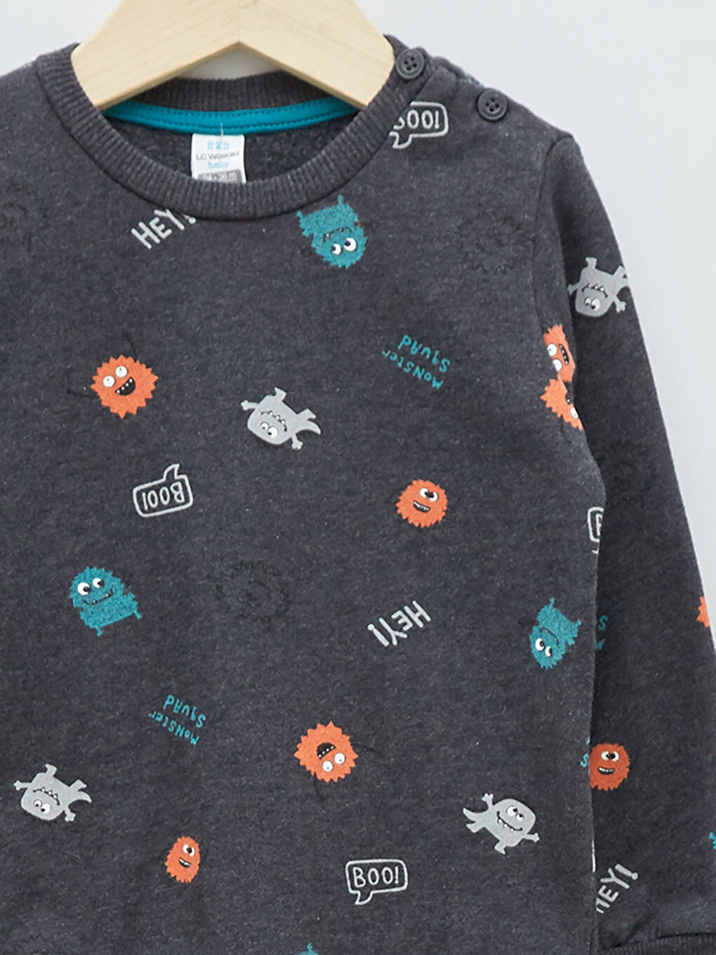 Свитшот с круглым вырезом, длинным рукавом и принтом для малышей мальчиков-2