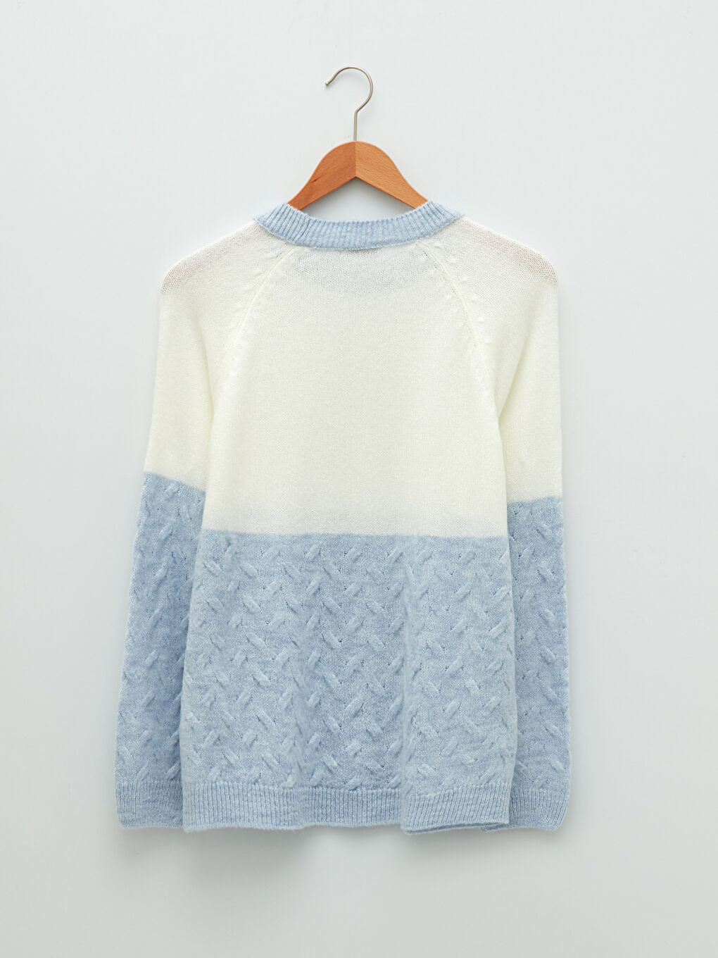 Пуловер с кръгло деколте, цветен блок и дълъг ръкав за жени-6