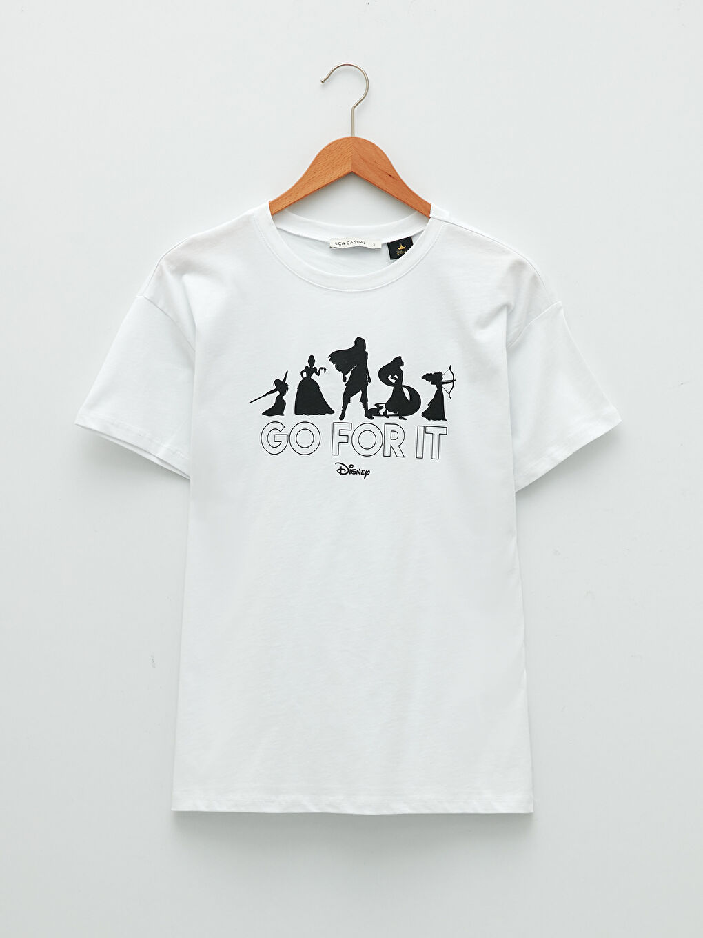 Crew Neck Princess Printed Short Sleeve Cotton Women's T-Shirt