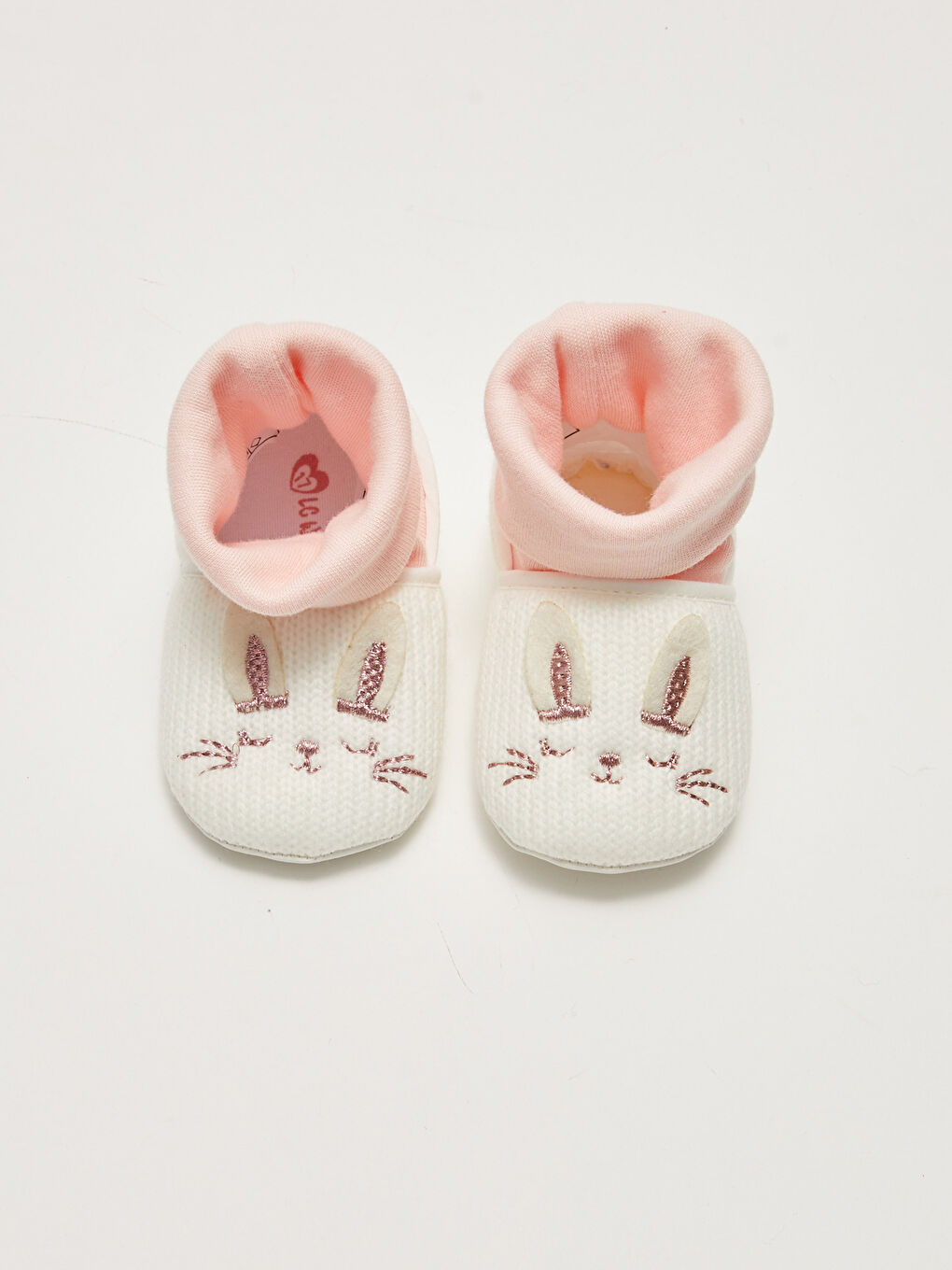 Ekru Nakışlı Çorap Detaylı Kız Bebek Yürüme Öncesi Ayakkabı-5