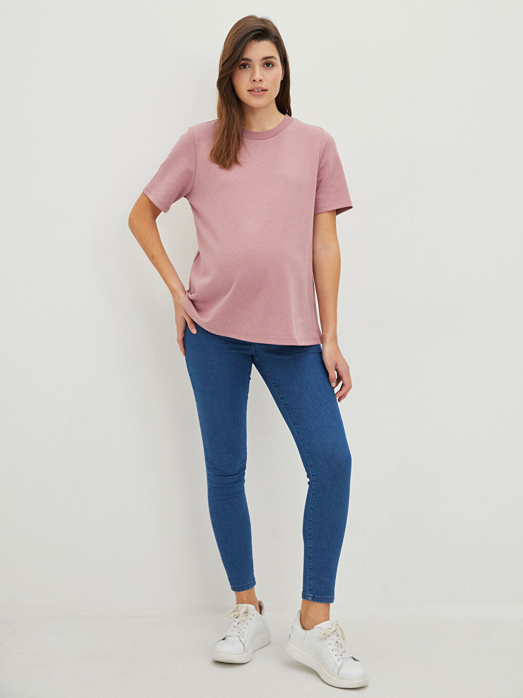 İndigo Karın Panelli Skinny Hamile Rodeo Jean Pantolon-1