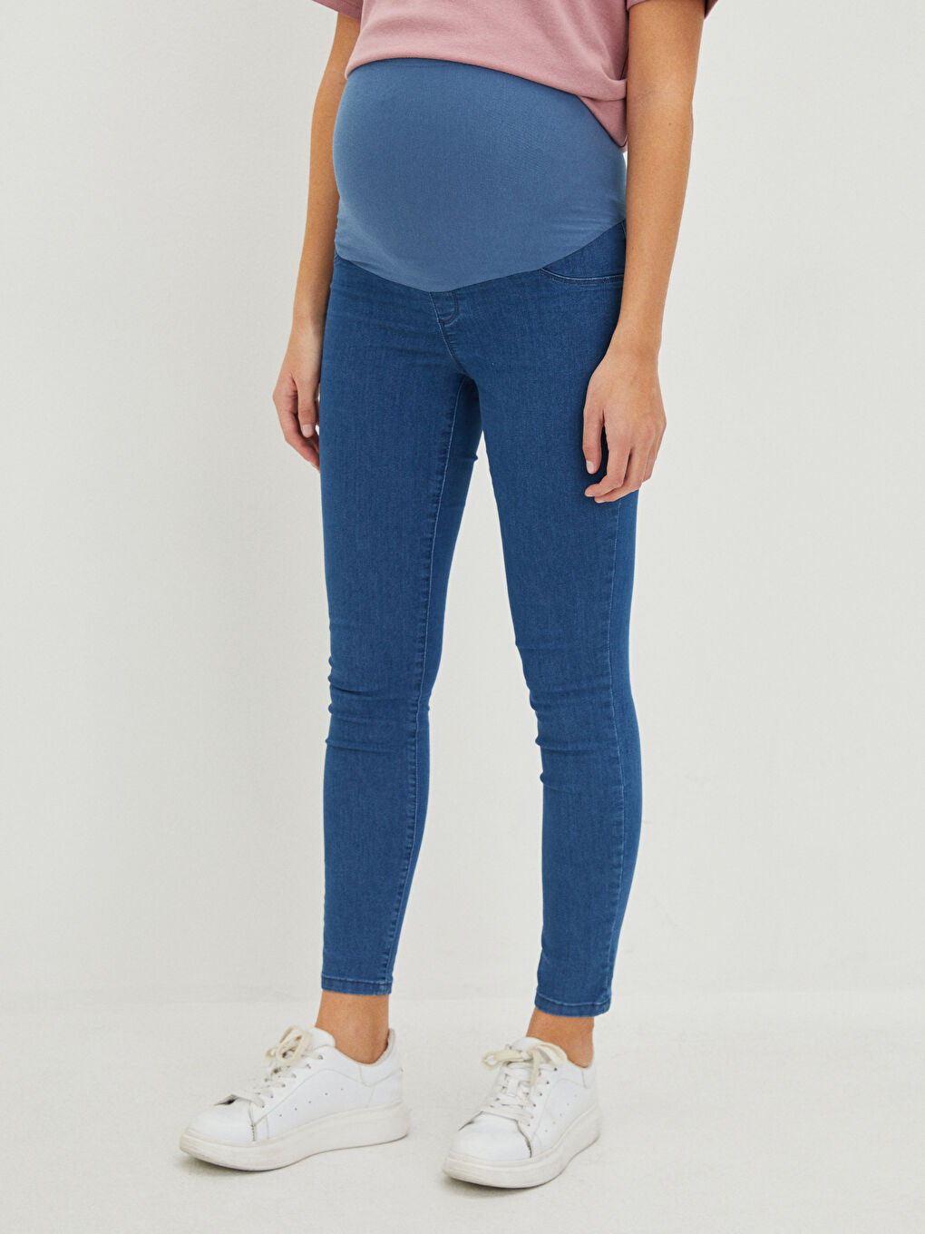 İndigo Karın Panelli Skinny Hamile Rodeo Jean Pantolon-2