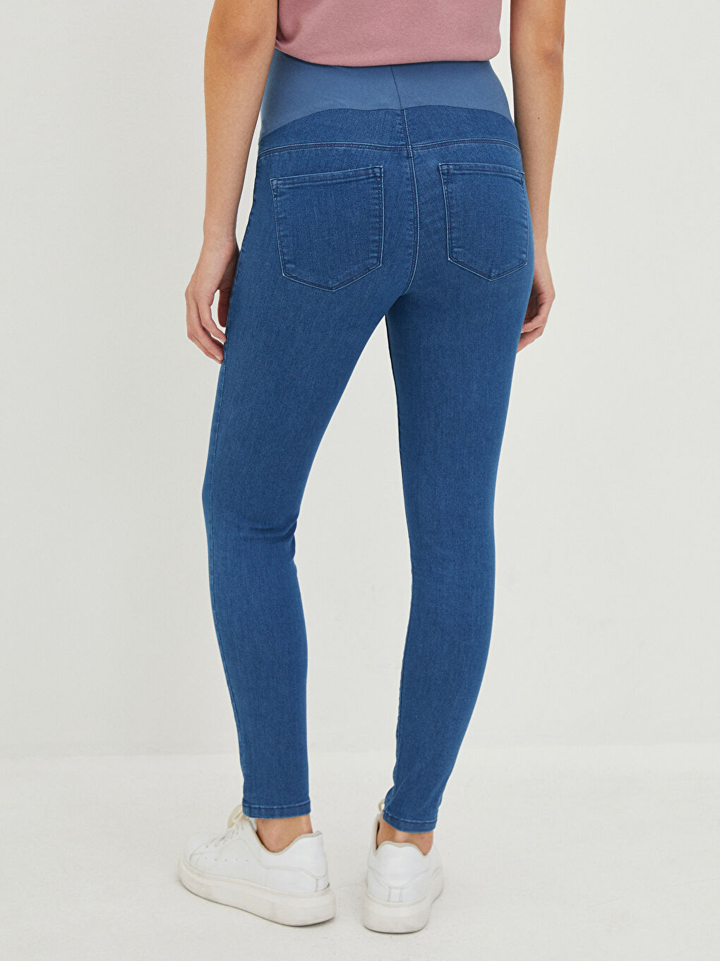 İndigo Karın Panelli Skinny Hamile Rodeo Jean Pantolon-3