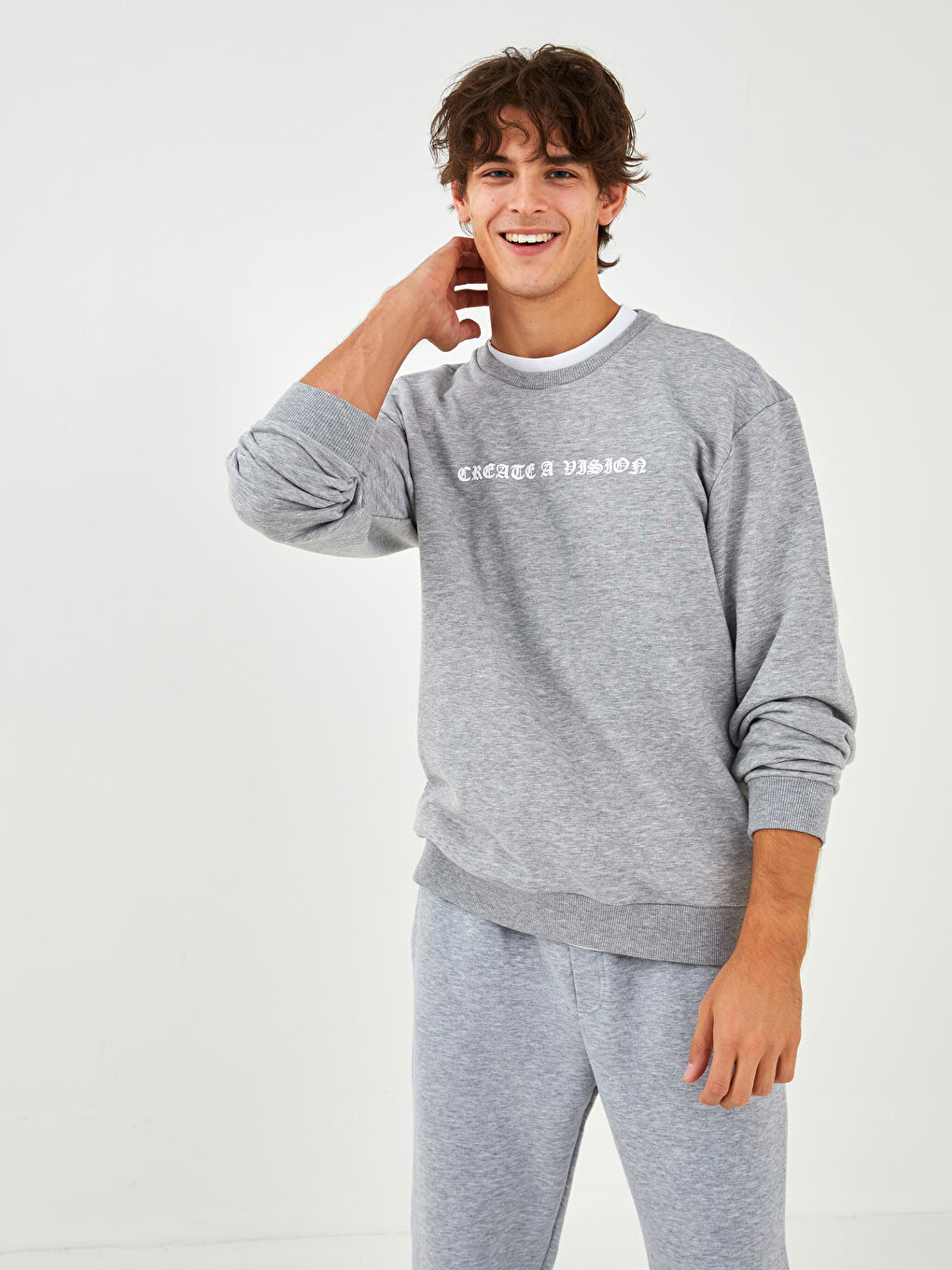 XSIDE Crew Neck Long Sleeve Printed Men's Sweatshirt -W1H929Z8-F8Y