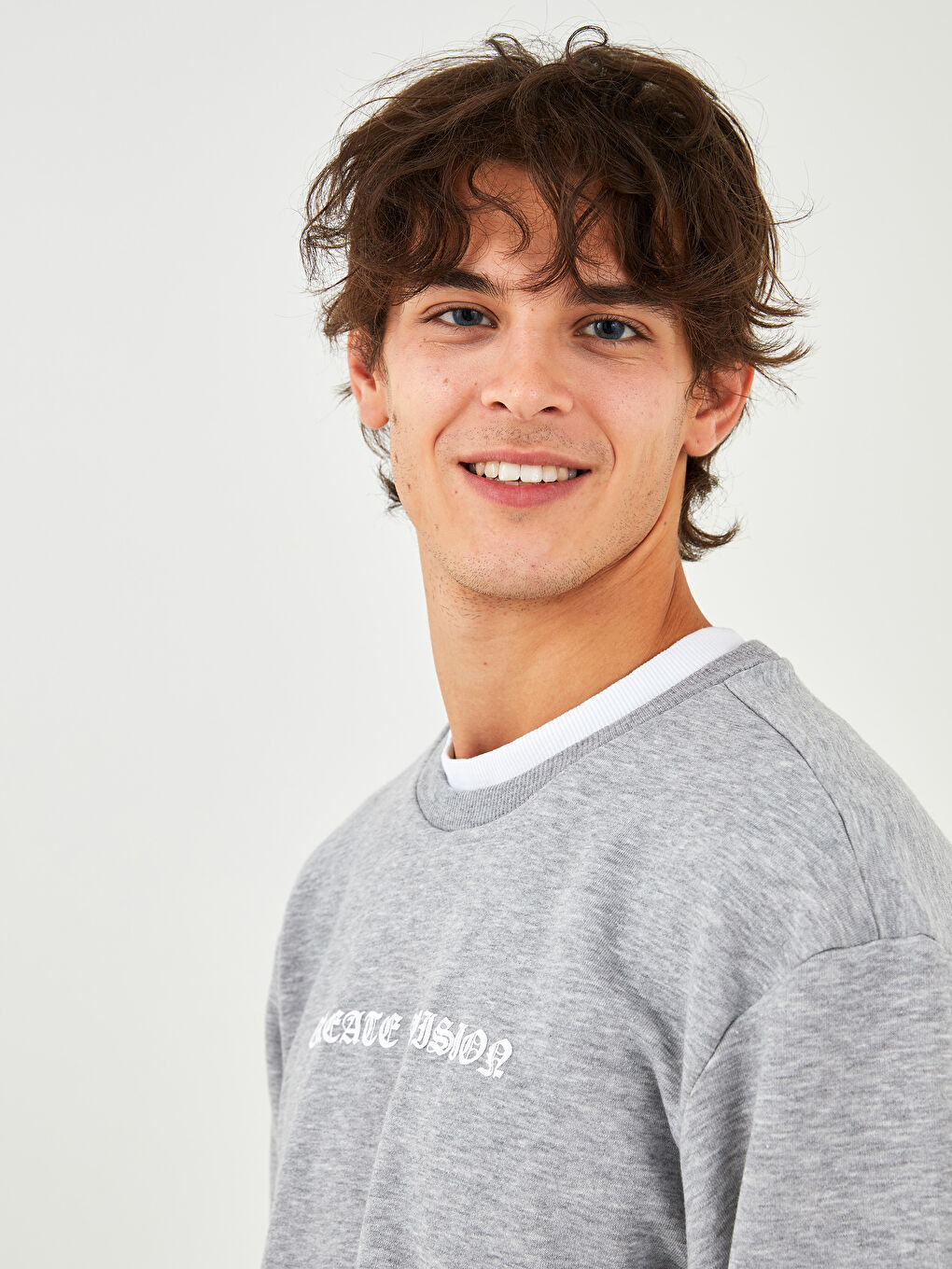 XSIDE Crew Neck Long Sleeve Printed Men's Sweatshirt -W1H929Z8-F8Y