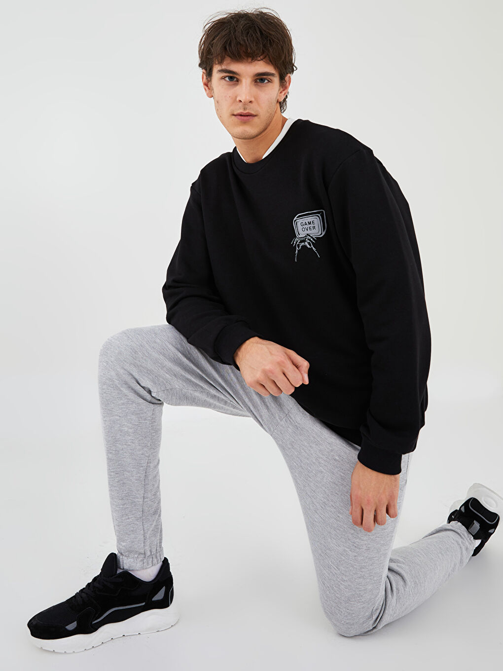 XSIDE Crew Neck Long Sleeve Printed Men's Sweatshirt -W1H934Z8-CVL