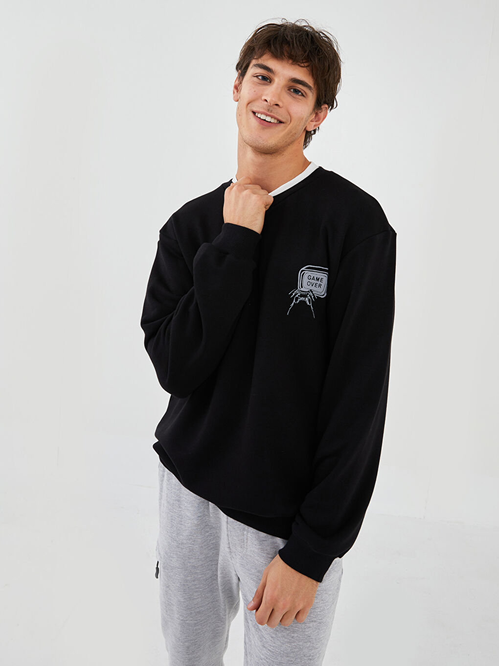 XSIDE Crew Neck Long Sleeve Printed Men's Sweatshirt -W1H934Z8-CVL