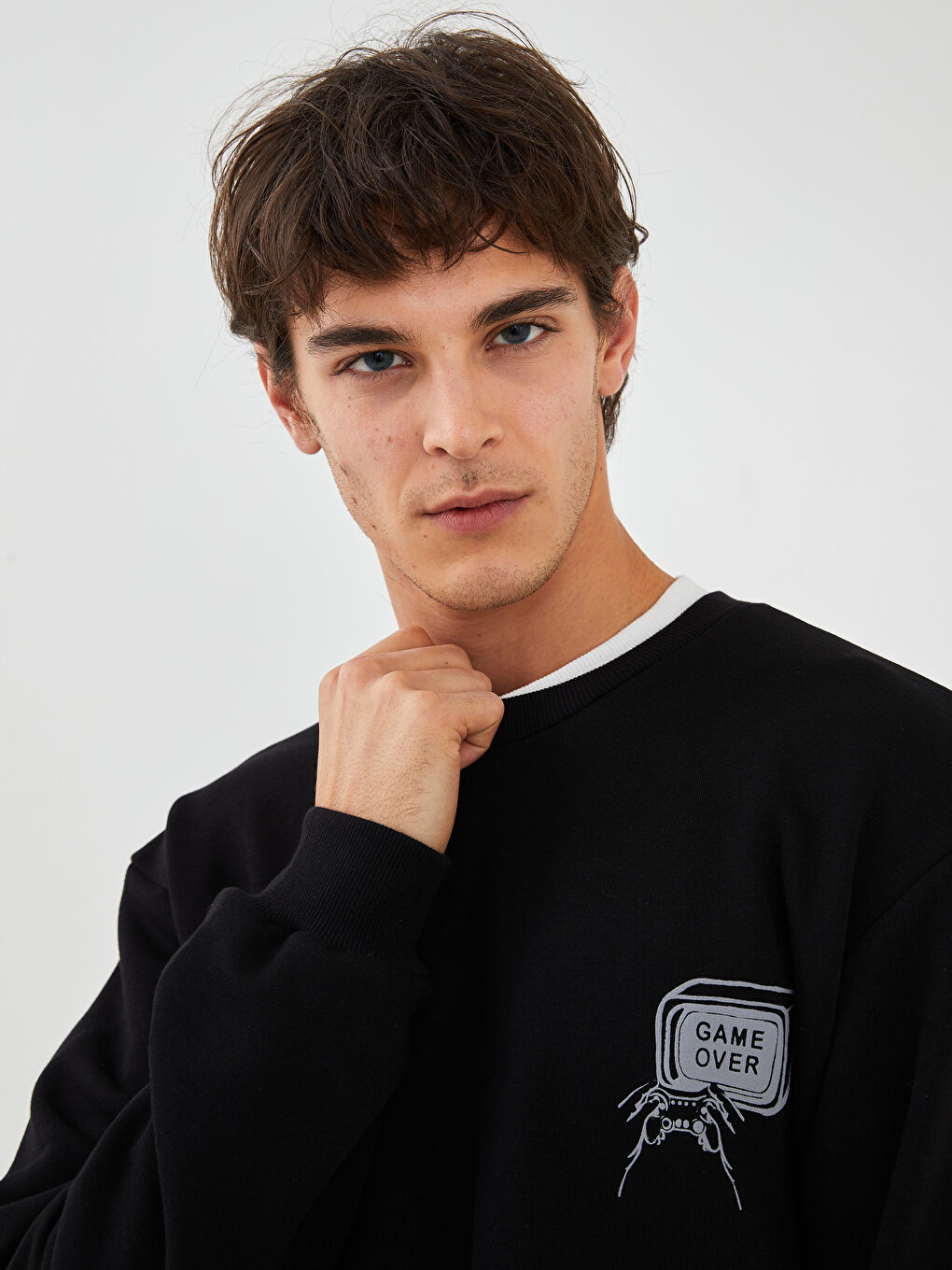 XSIDE Crew Neck Long Sleeve Printed Men's Sweatshirt -W1H934Z8-CVL