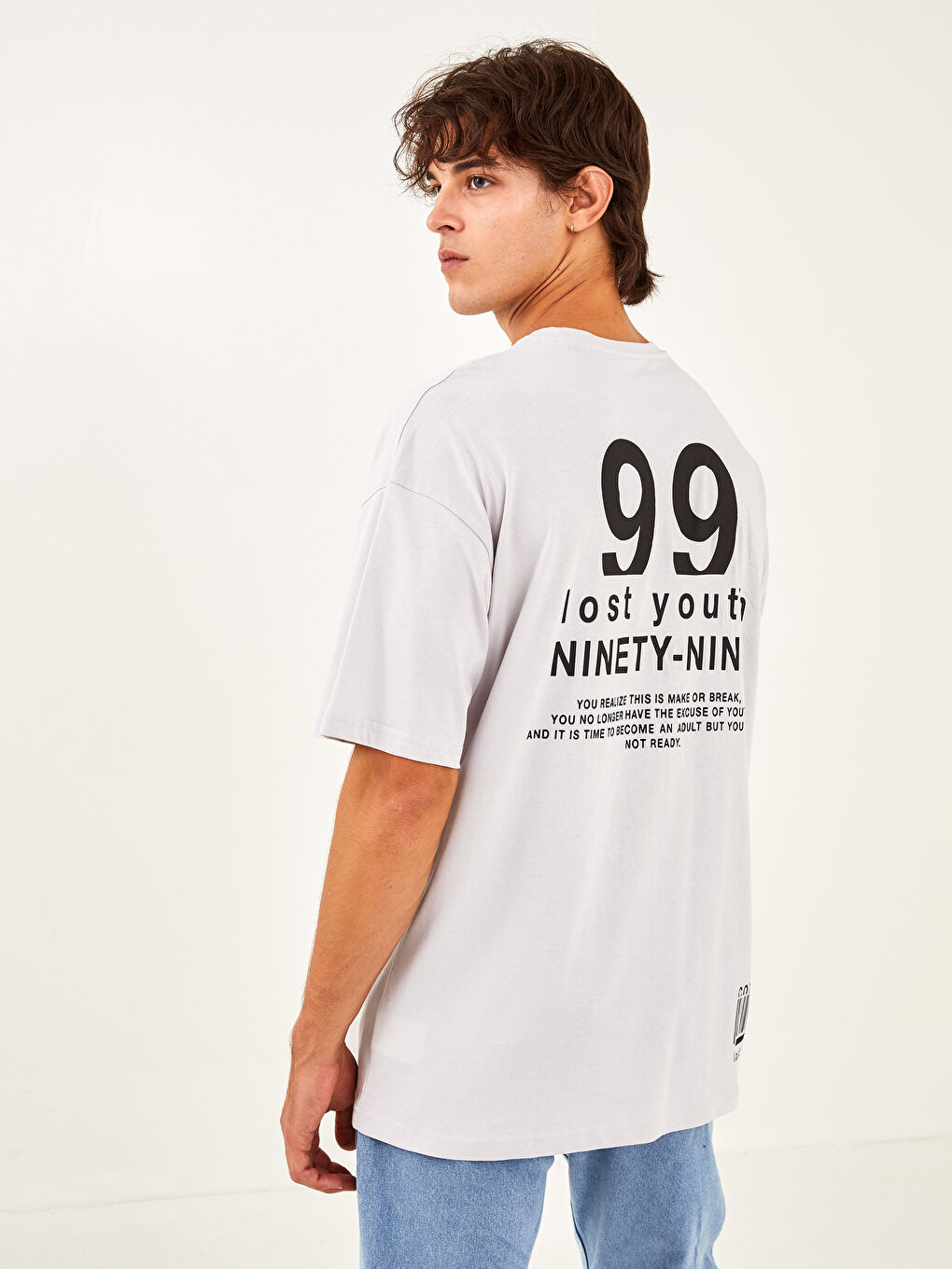 Oversize Crew Neck Short Sleeve Printed Jersey Men's T-Shirt-5