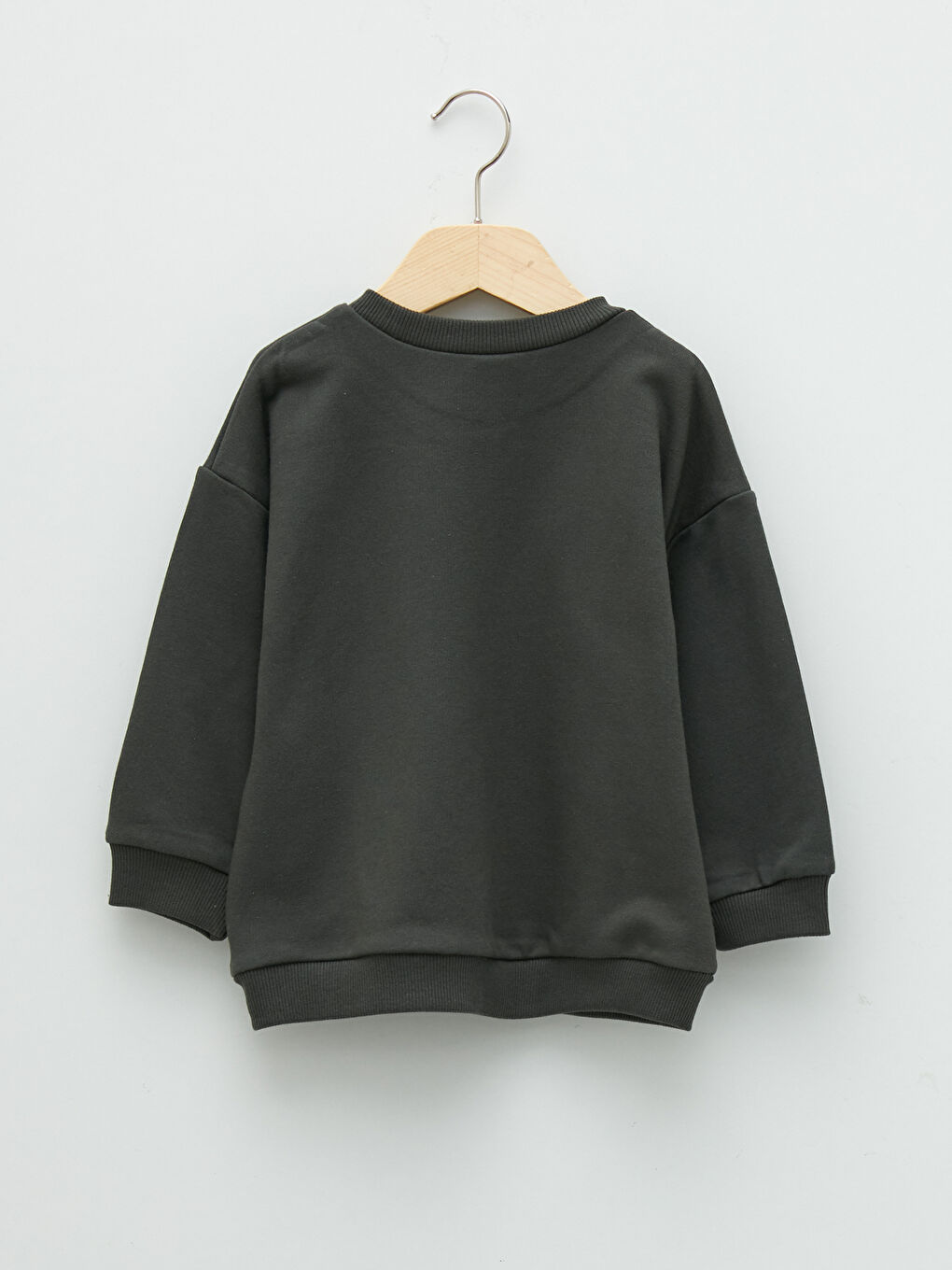 Bej Bisiklet Yaka Uzun Kollu Erkek Bebek Sweatshirt 2'li-4