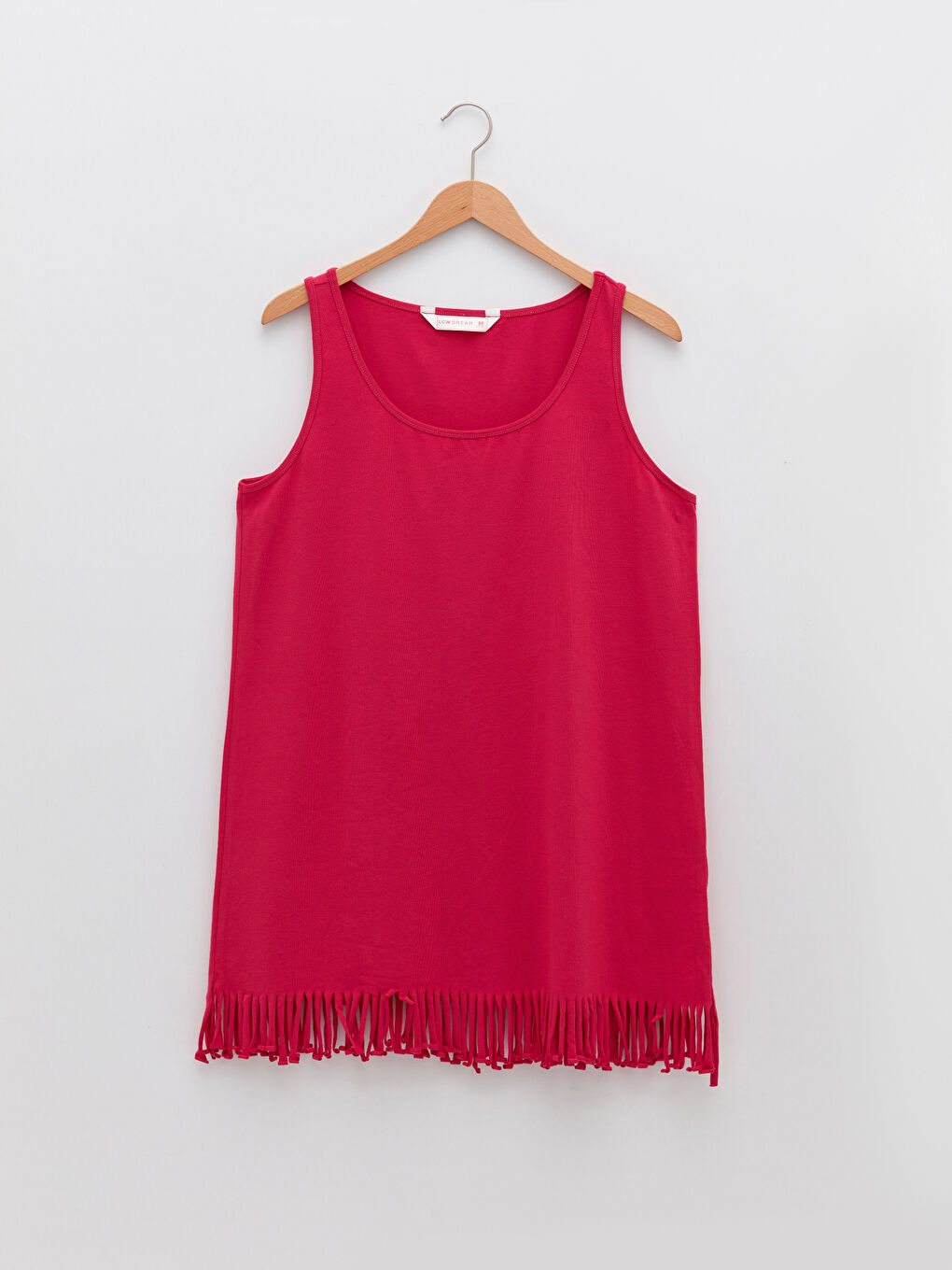 Женская ночная сорочка с U-образным вырезом, прямым кроем и без рукавов-5