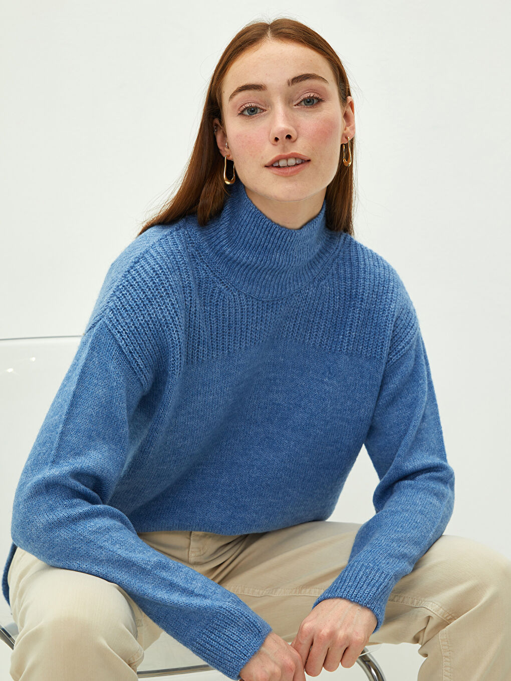 LCWAIKIKI Basic Turtleneck Plain Long Sleeve Women's Knitwear Sweater -W1H957Z8-L9E