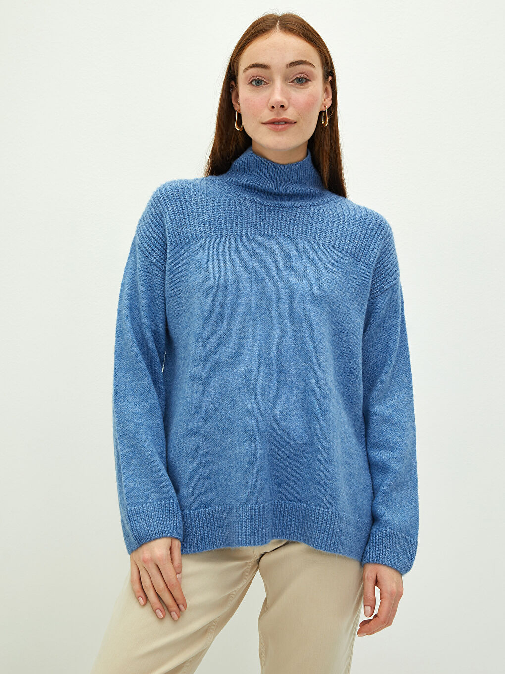 LCWAIKIKI Basic Turtleneck Plain Long Sleeve Women's Knitwear Sweater -W1H957Z8-L9E