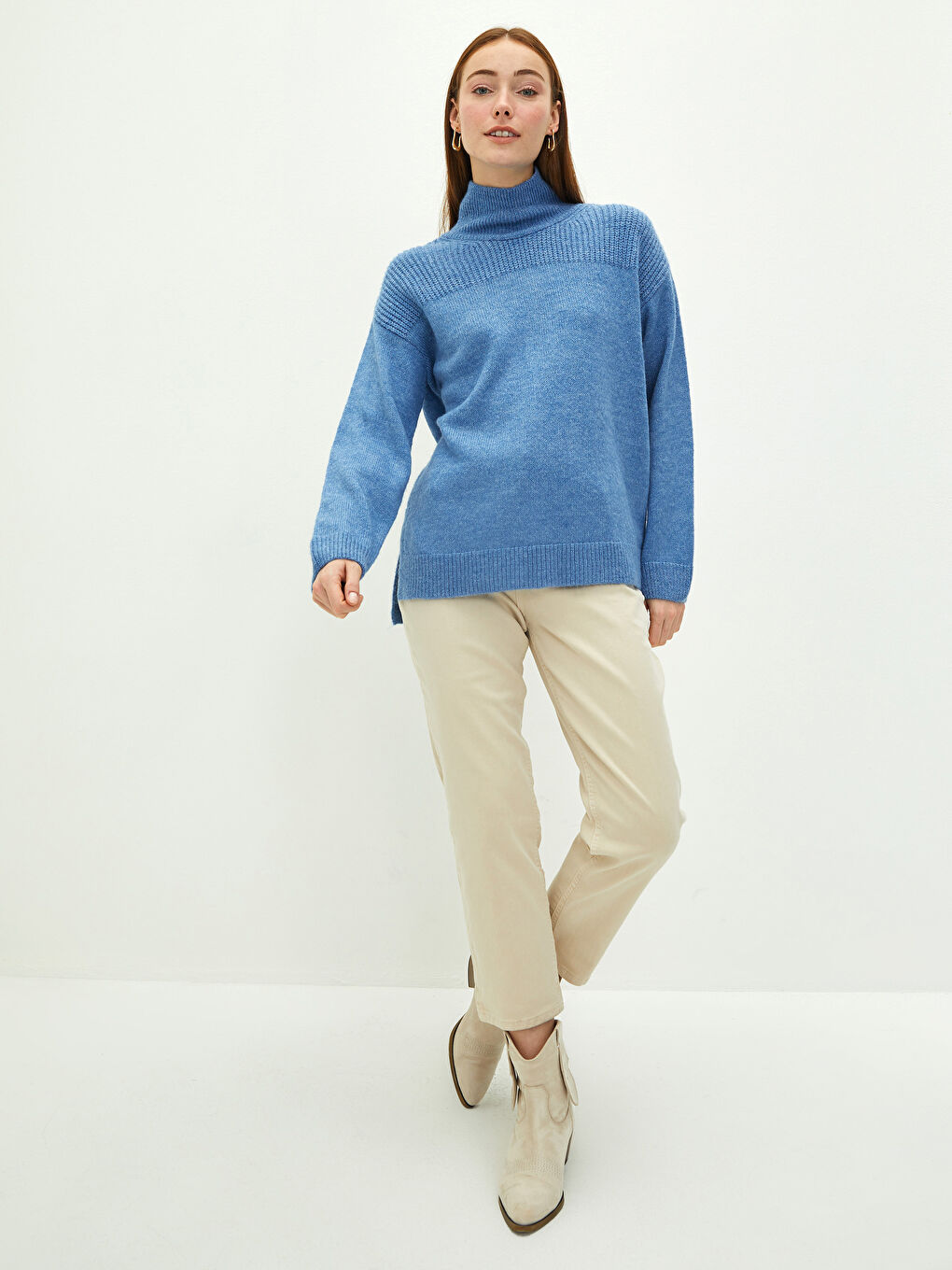 LCWAIKIKI Basic Turtleneck Plain Long Sleeve Women's Knitwear Sweater -W1H957Z8-L9E