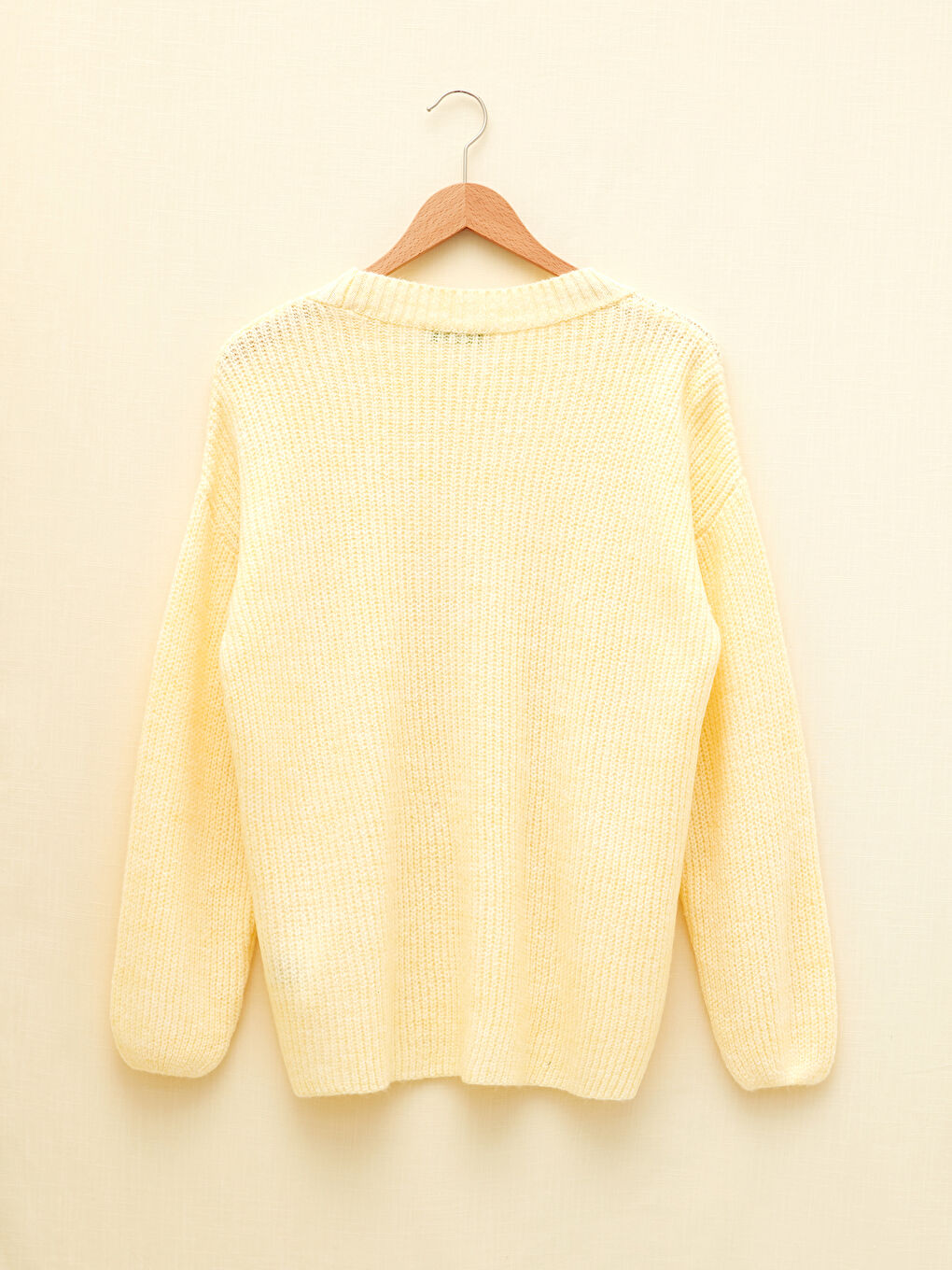 Crew Neck Plain Long Sleeve Women's Knitwear Sweater-11