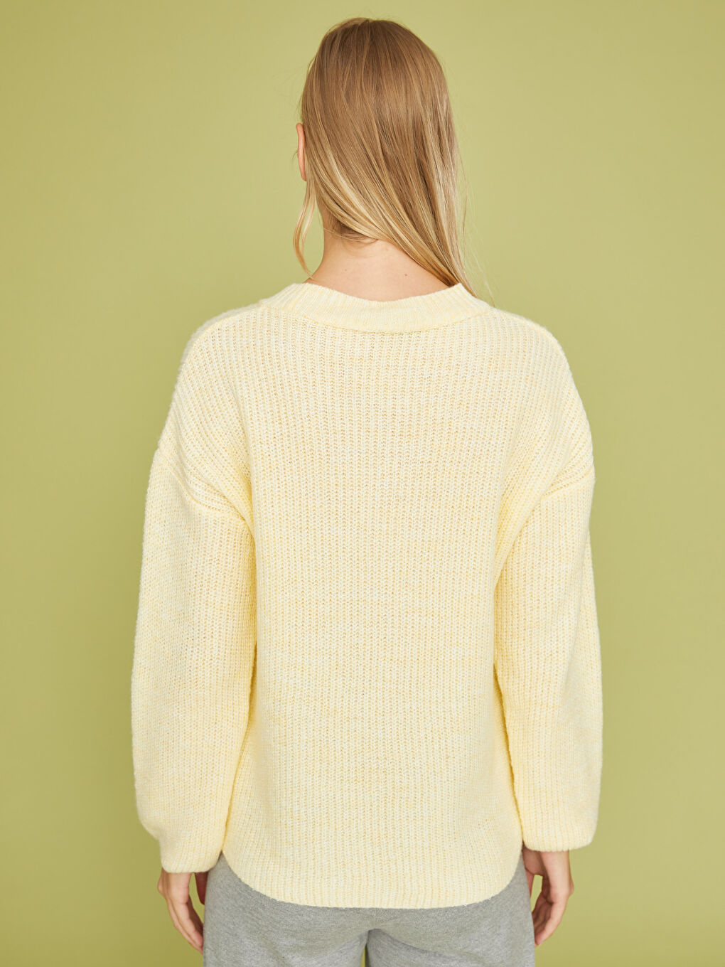 Crew Neck Plain Long Sleeve Women's Knitwear Sweater-8