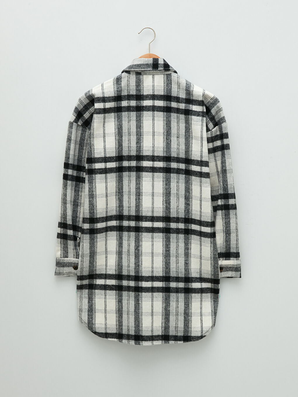 LCW Modest Plaid Long Sleeve Oversize Flannel Women's Shirt Tunic -W1HA02Z8-LKX