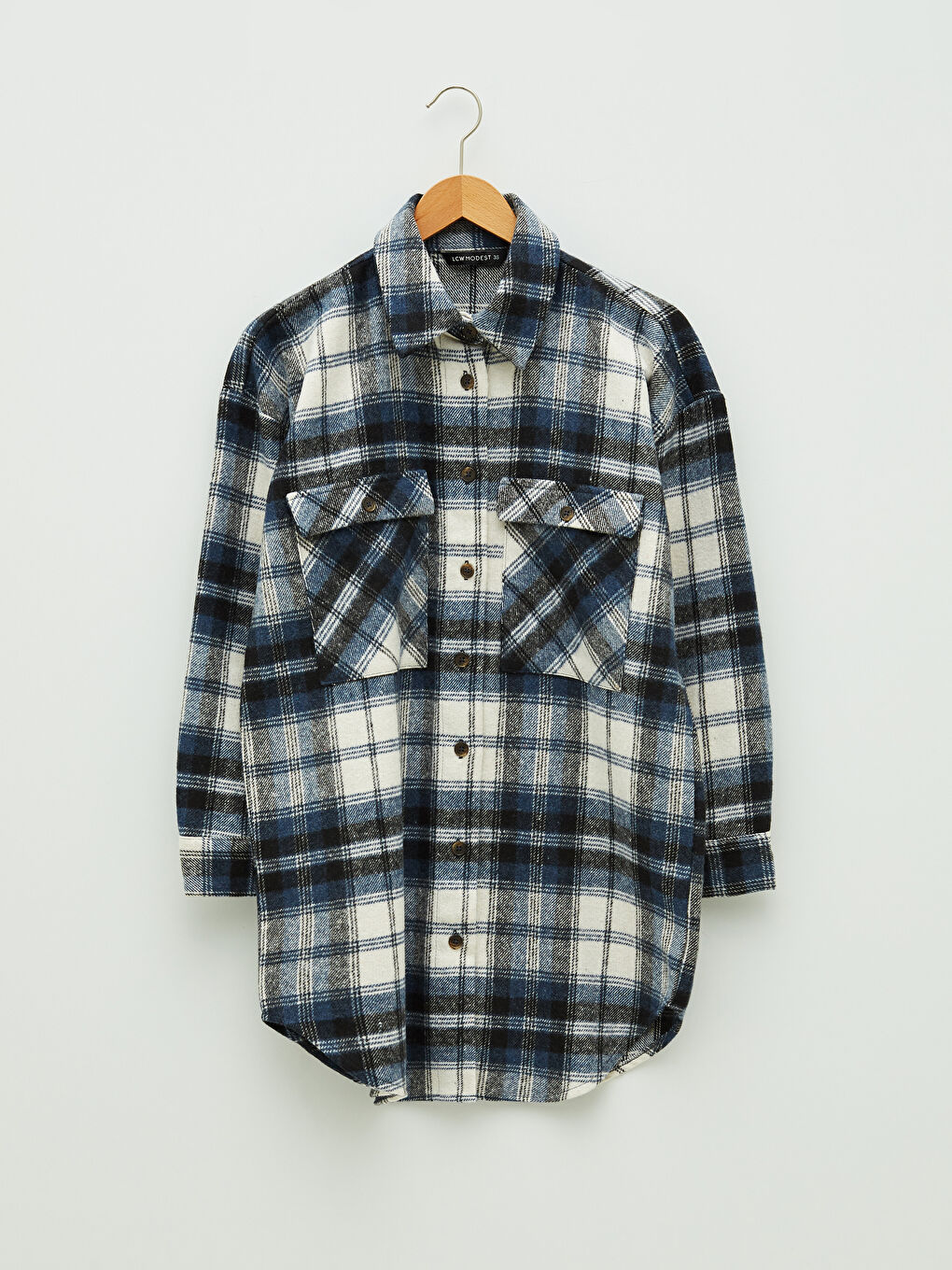 Plaid Long Sleeve Oversize Flannel Women's Shirt Tunic-4