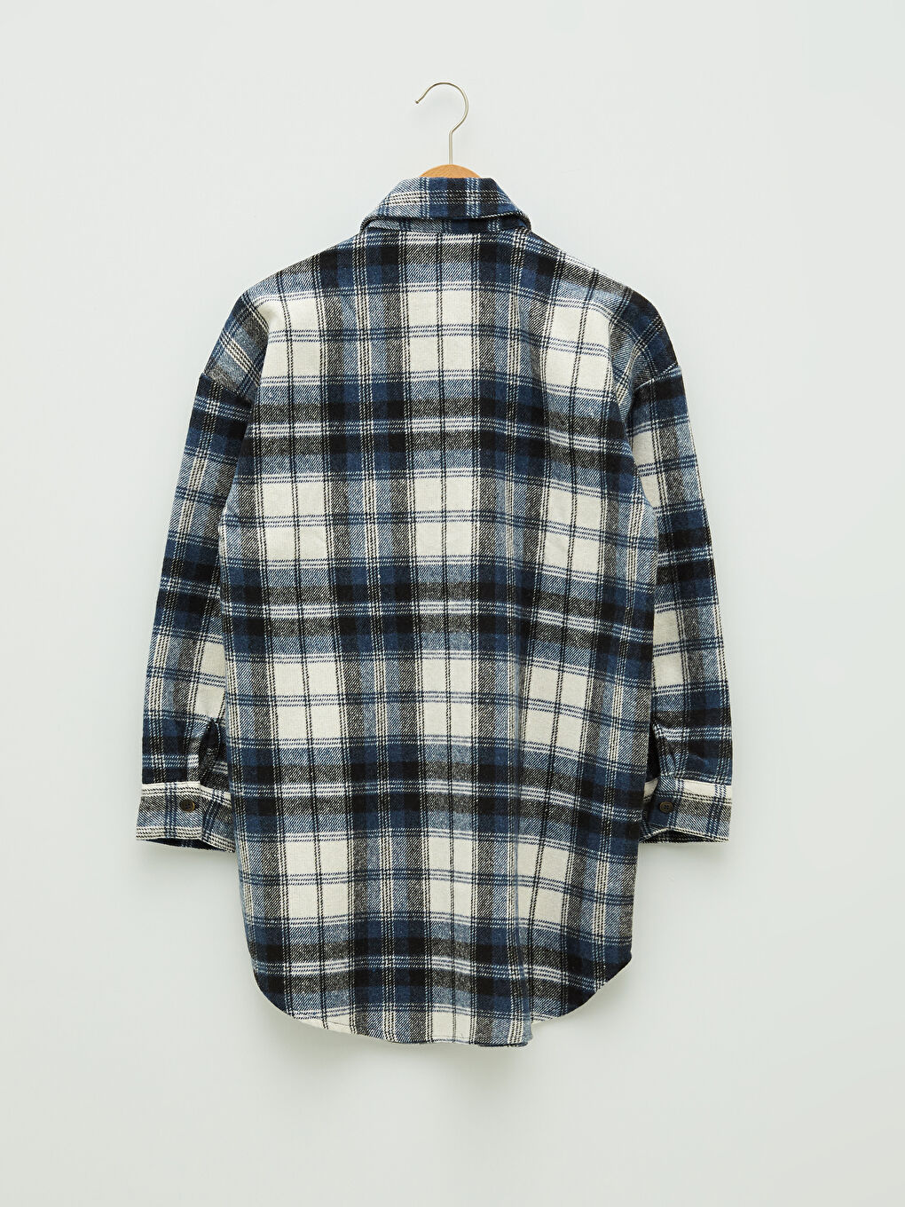 Plaid Long Sleeve Oversize Flannel Women's Shirt Tunic-5