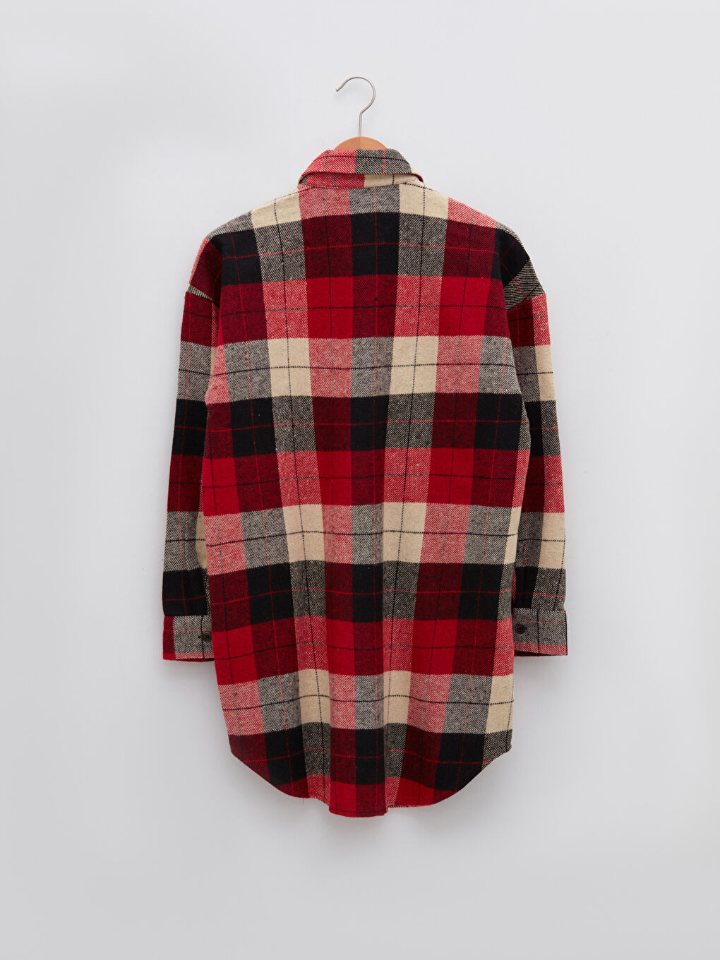 Plaid Long Sleeve Oversize Flannel Women's Shirt Tunic-6