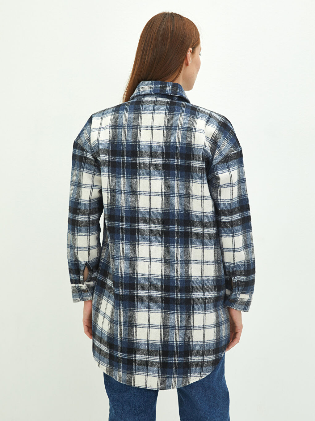 Plaid Long Sleeve Oversize Flannel Women's Shirt Tunic-3