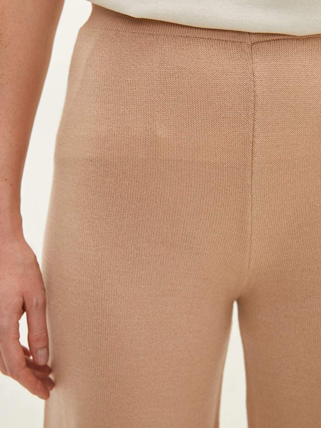 Women's Elastic Waist Bell-Bottoms Regular Tricot Trousers-3