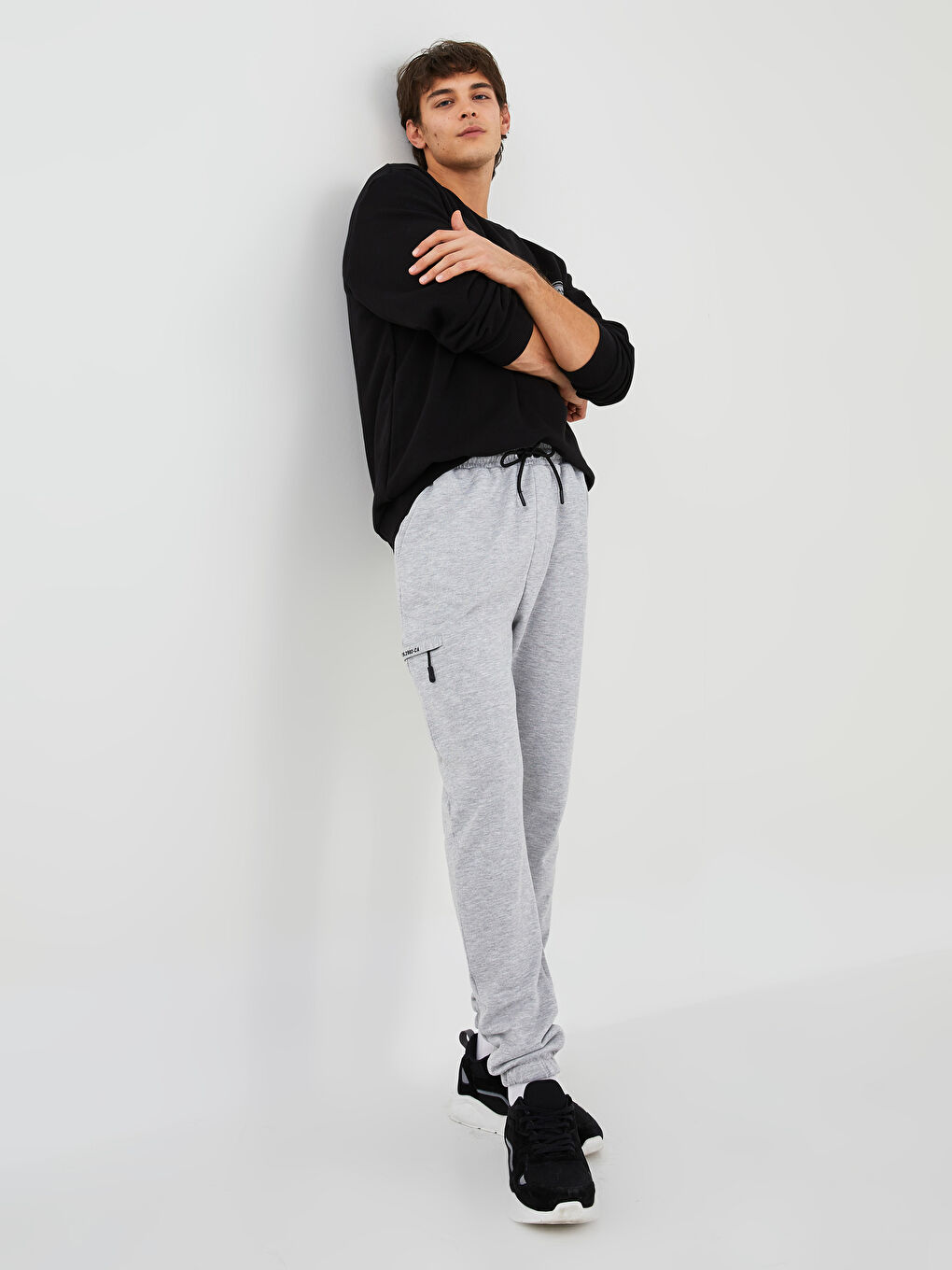 Gri X-SIDE x Berkay Yuvakuran Erkek Jogger Eşofman Altı - Standart Kalıp-2