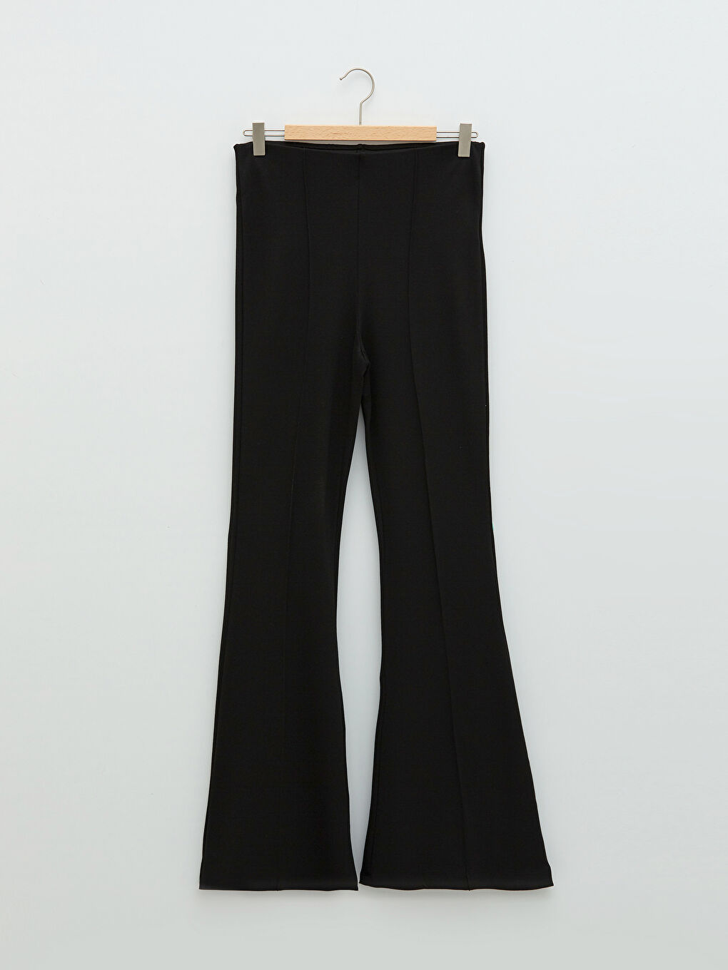 Siyah Rahat Kalıp Geniş Paça Kadın Pantolon-5