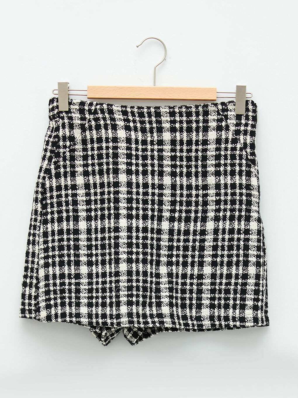 XSIDE Zipper Waist Plaid Lined Women's Short Skirt -W1HA46Z8