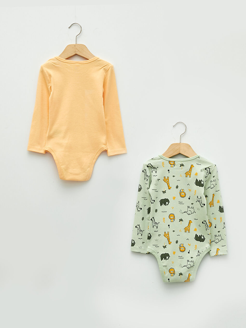 Боди с круглым вырезом и длинным рукавом с принтом для мальчика с заклепками на промежности, 2 упаковки-1