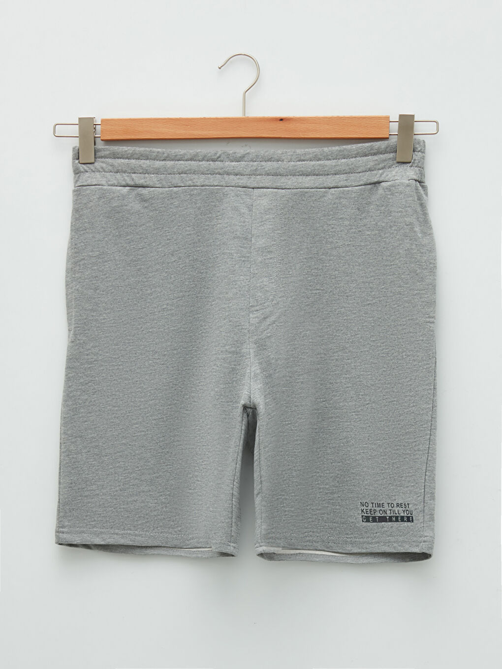 Gri Standart Kalıp Örme Erkek Şort-5