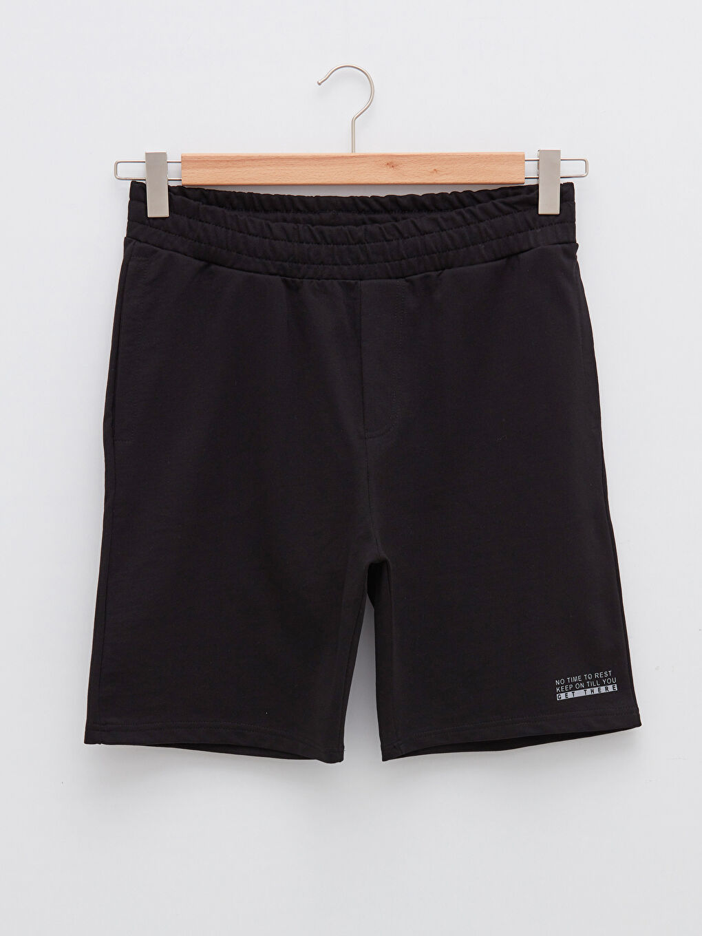 Siyah Standart Kalıp Örme Erkek Şort-5