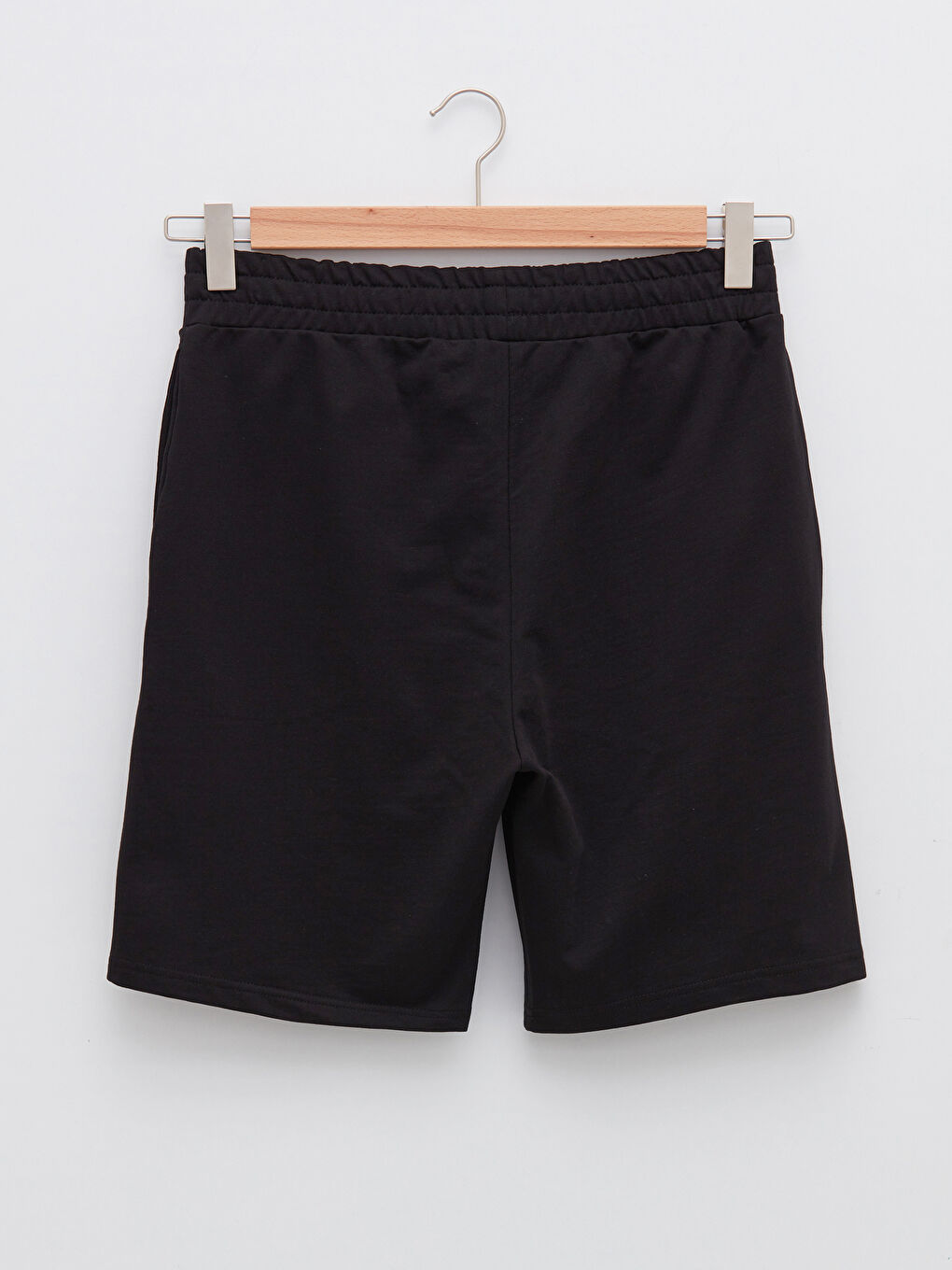 Siyah Standart Kalıp Örme Erkek Şort-6