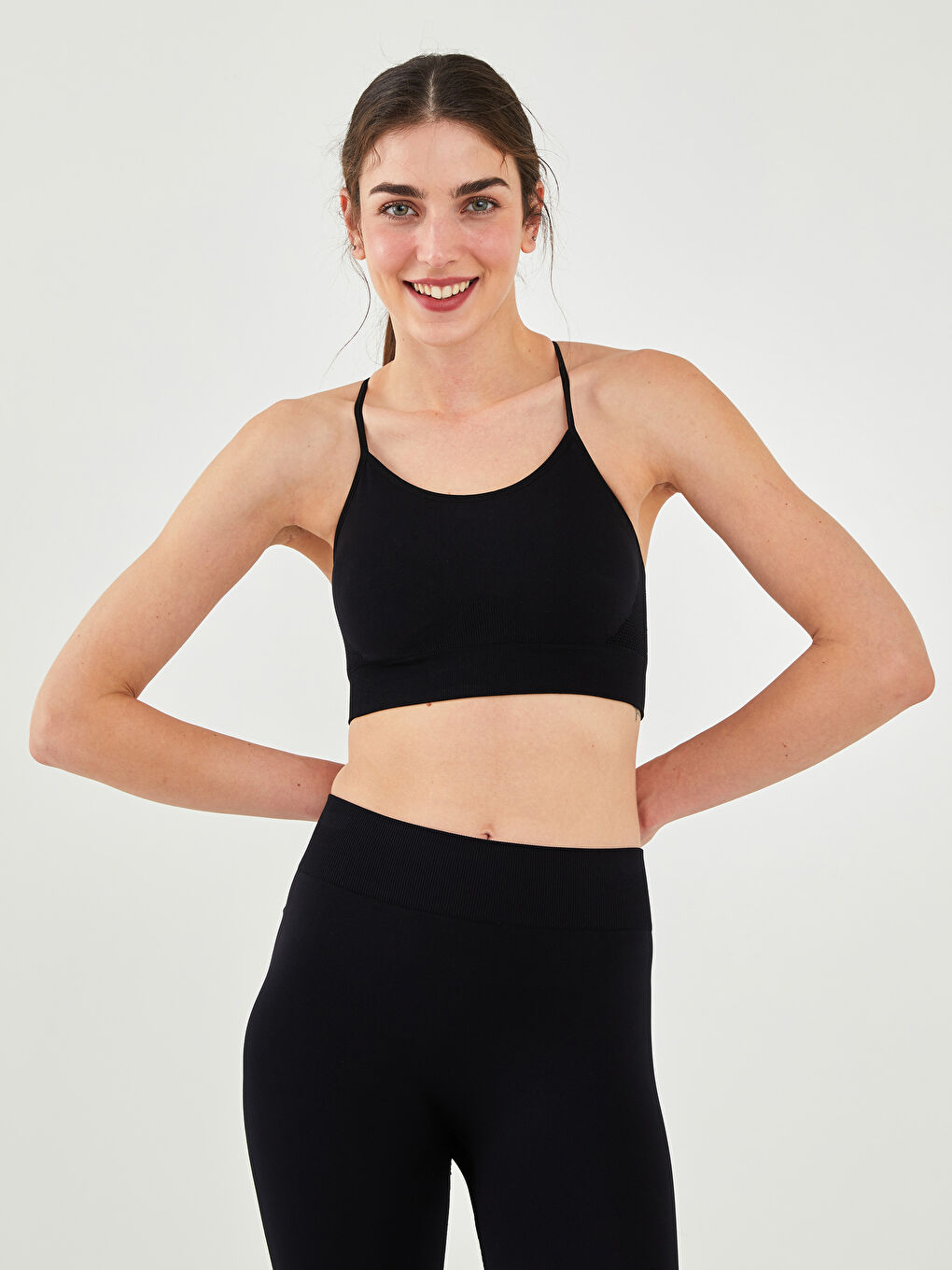 Bustieră Sport Activă Seamless Dreaptă cu Bretele pentru Femei-2