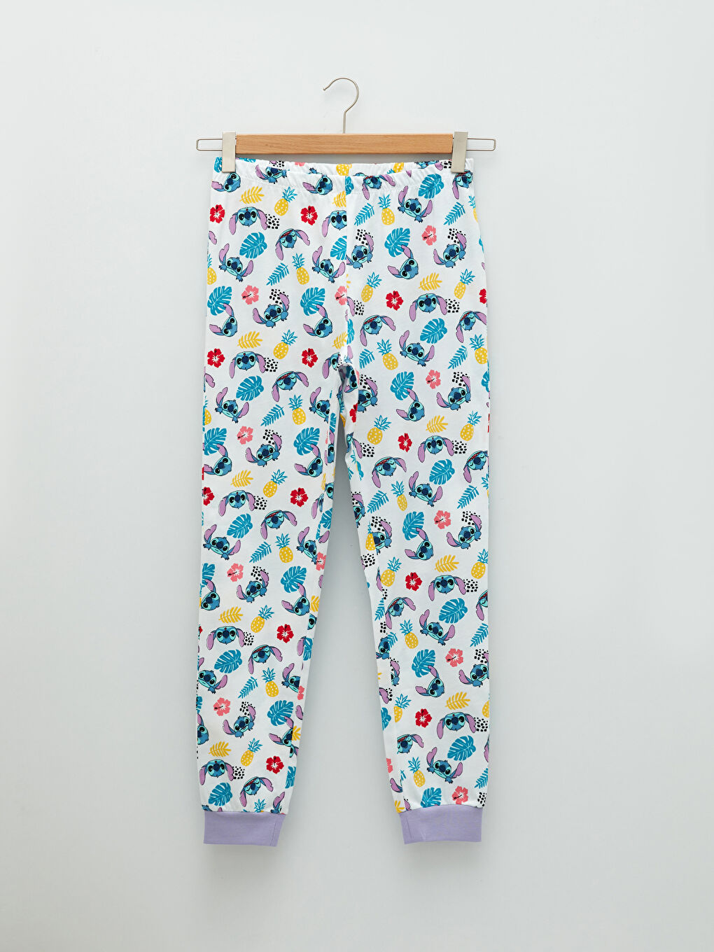 Ensemble de Pyjama en Coton à Manches Courtes Imprimé Lilo & Stitch pour Femmes Col Rond-8