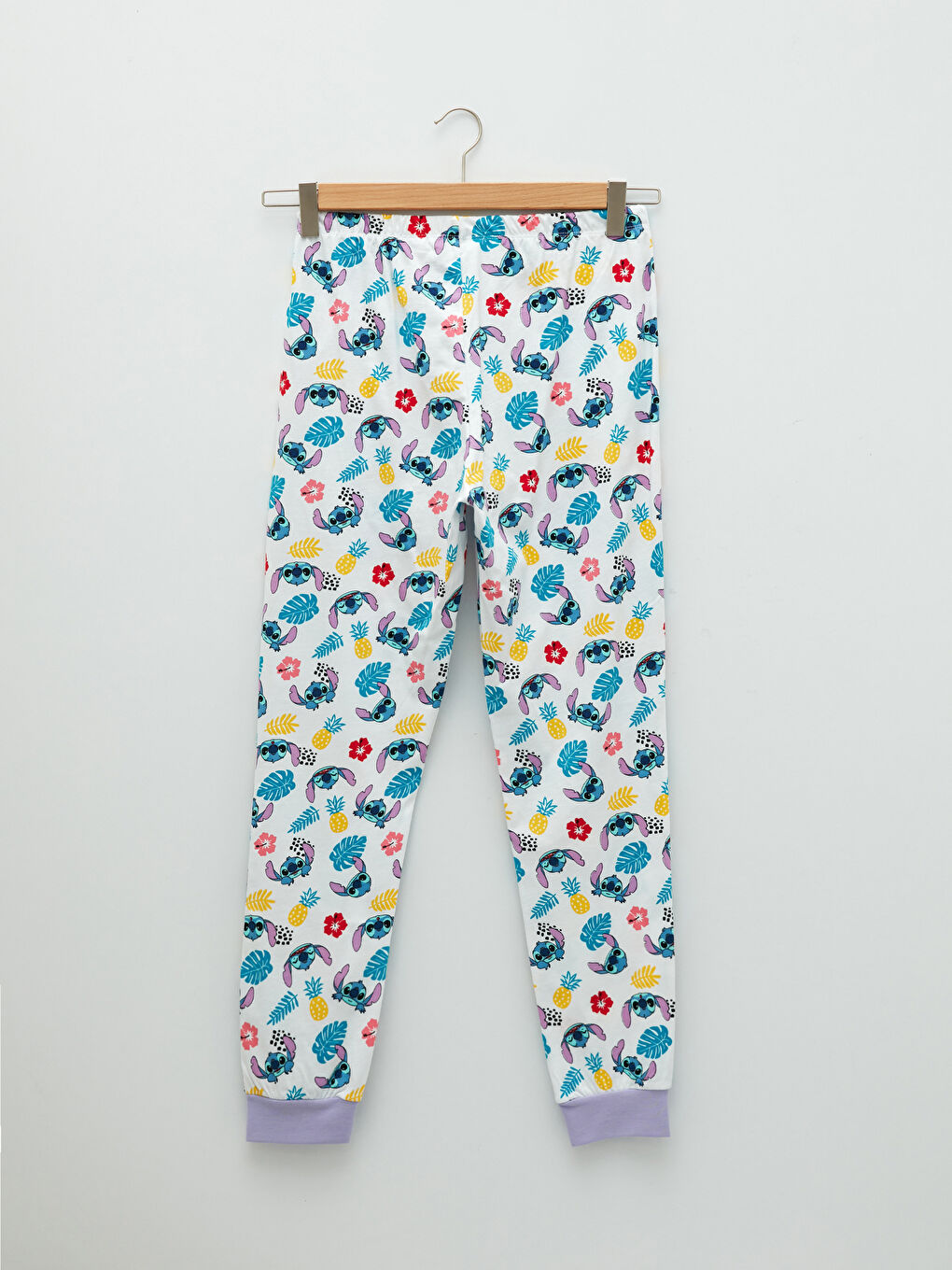 Ensemble de Pyjama en Coton à Manches Courtes Imprimé Lilo & Stitch pour Femmes Col Rond-9