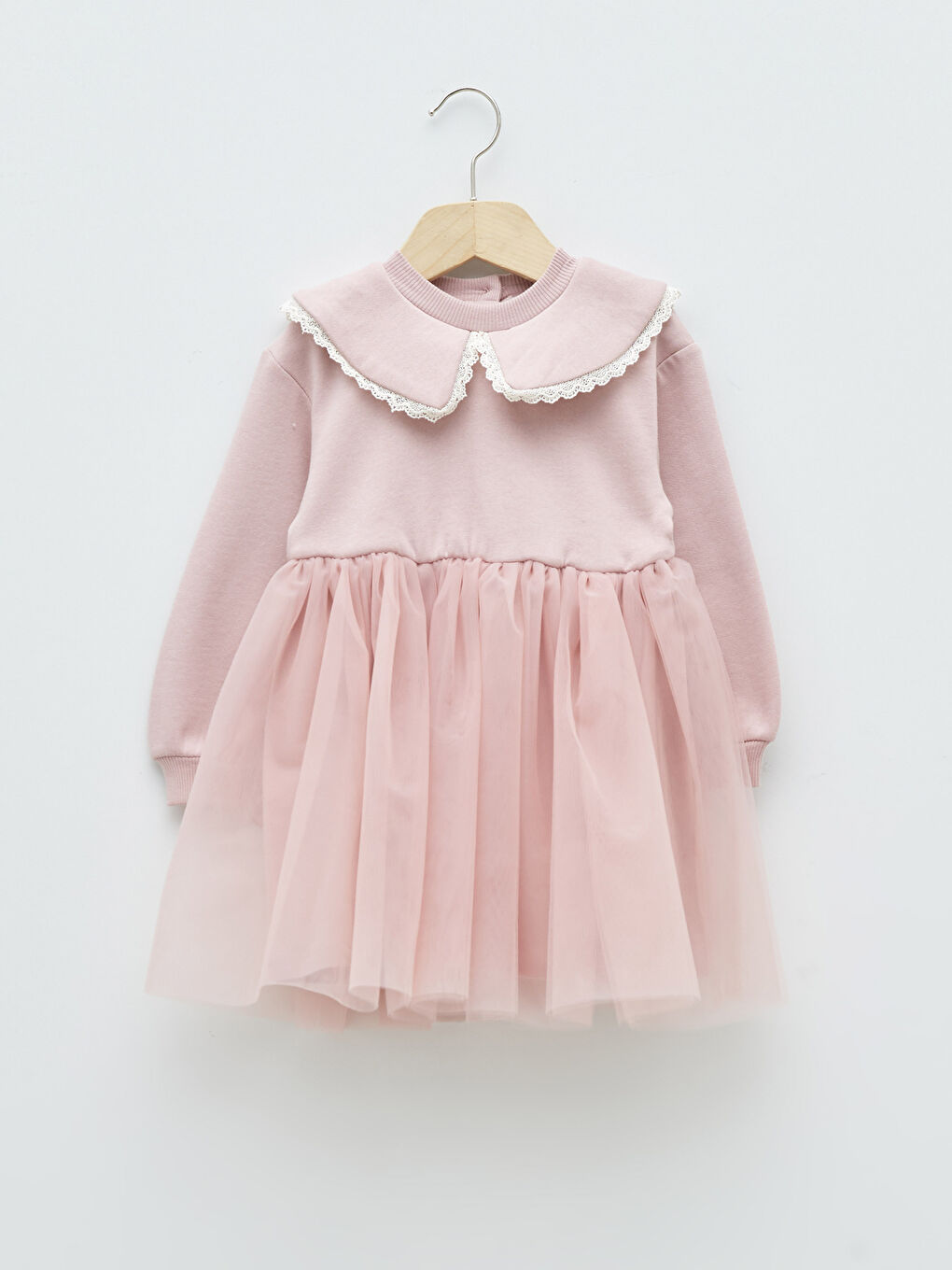 LCW baby Bebe Yaka Uzun Kollu Basic Kız Bebek Elbise -W1HC23Z1-FHP