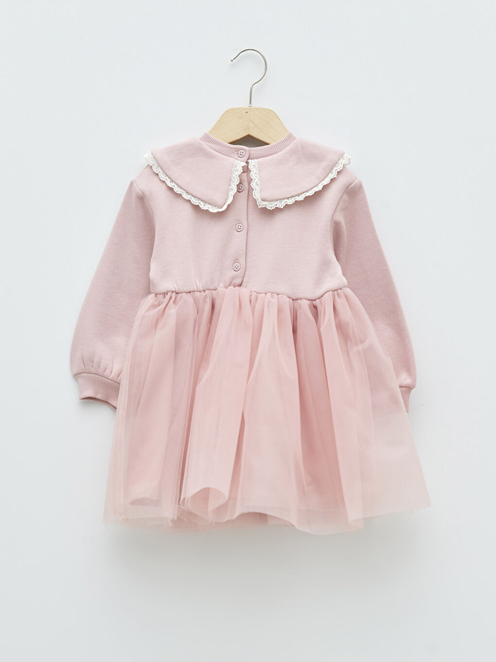LCW baby Bebe Yaka Uzun Kollu Basic Kız Bebek Elbise -W1HC23Z1-FHP