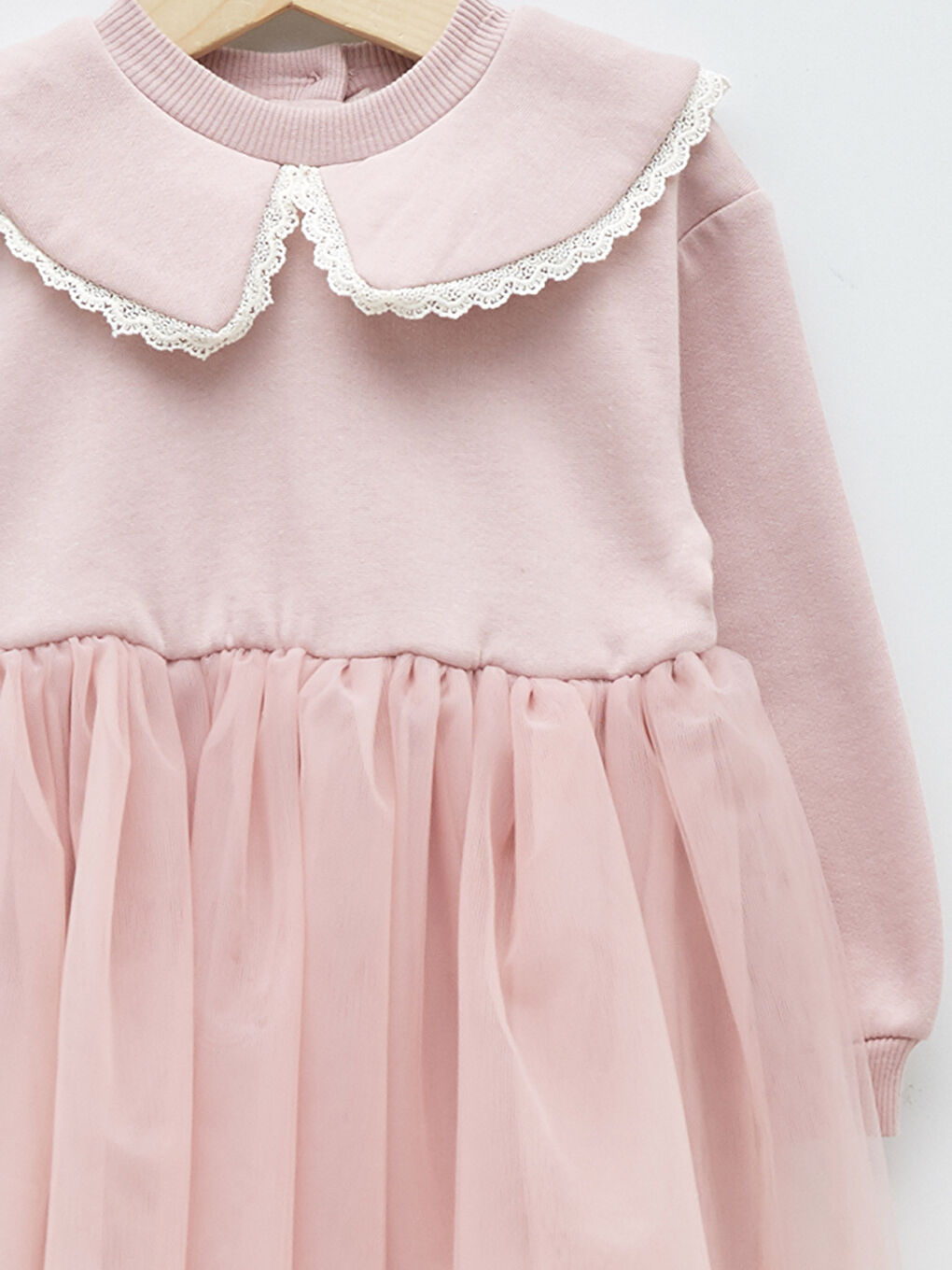 LCW baby Bebe Yaka Uzun Kollu Basic Kız Bebek Elbise -W1HC23Z1-FHP
