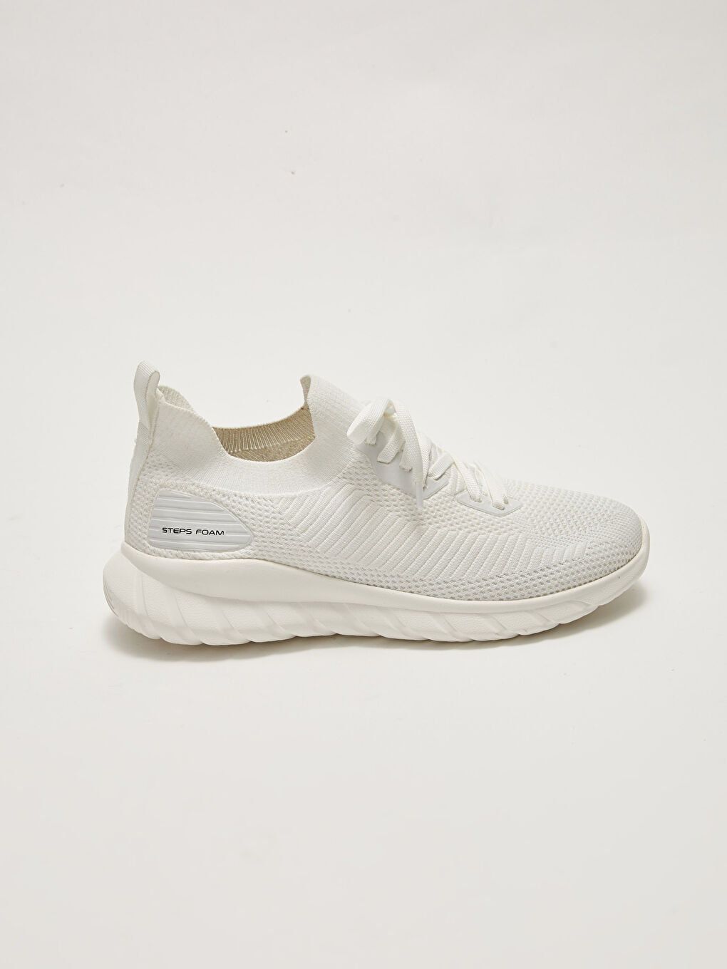 Beyaz File Detaylı Kalın Tabanlı Erkek Aktif Spor Ayakkabı-1