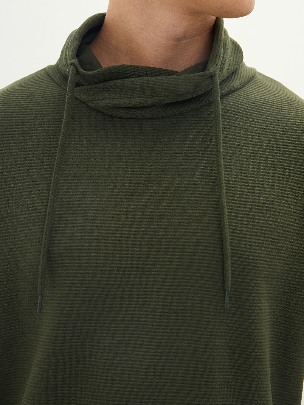 Monk Collar Long Sleeve Men's Sweatshirt -W1HC40Z8-MGL