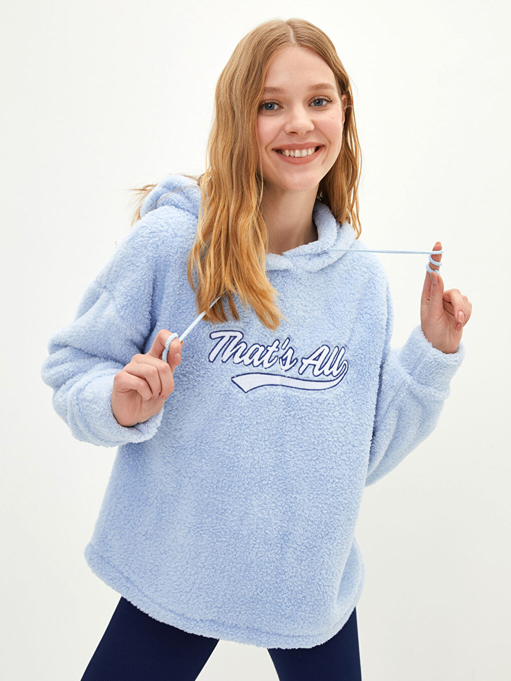 Толстовка худи для женщин с длинным рукавом из флиса с вышитым принтом