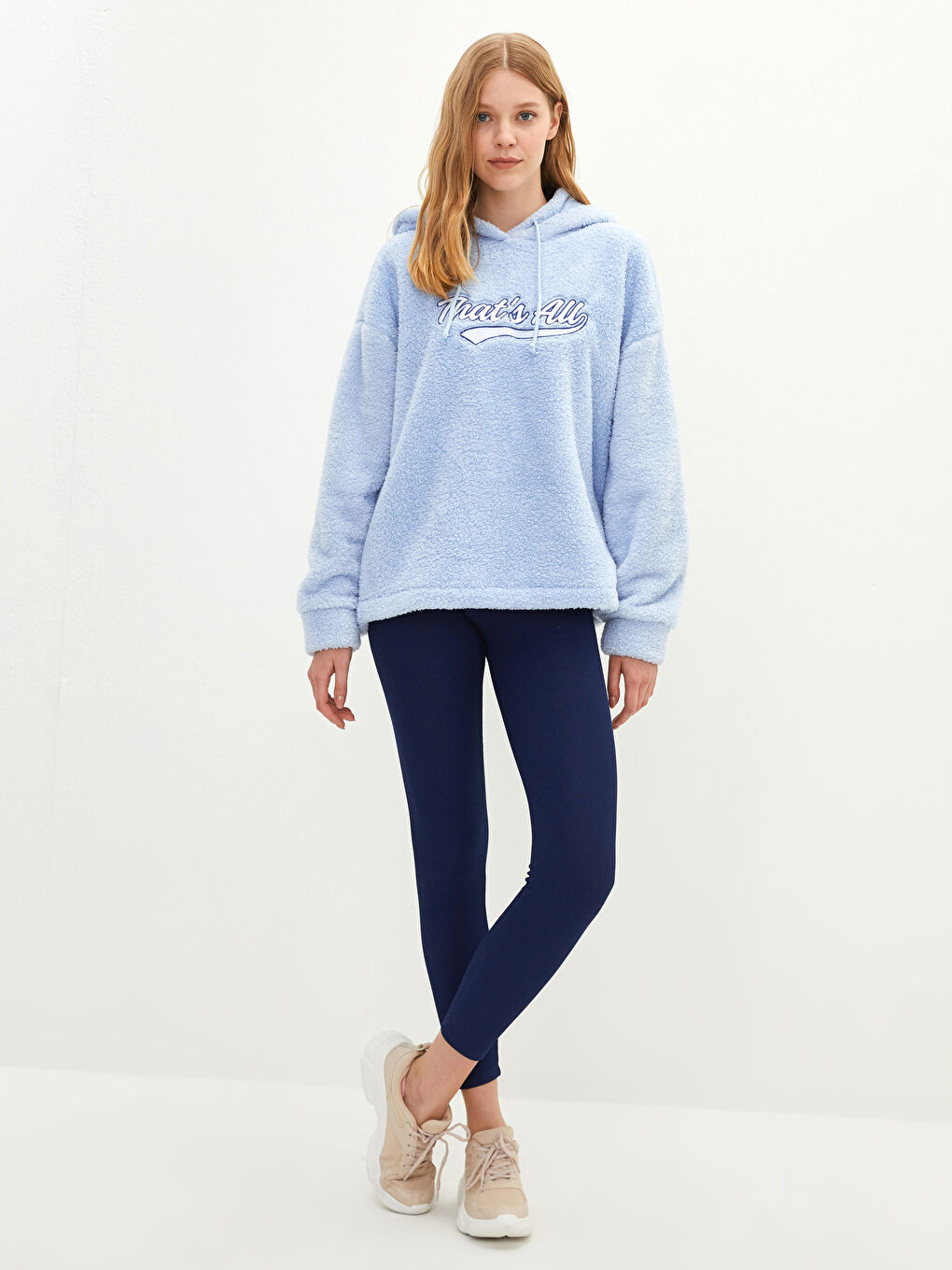 Толстовка худи для женщин с длинным рукавом из флиса с вышитым принтом-2