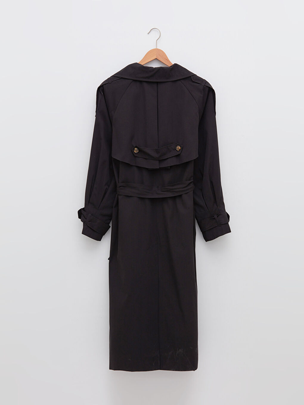 معطف خندق واسع بياقة للسيدات-8