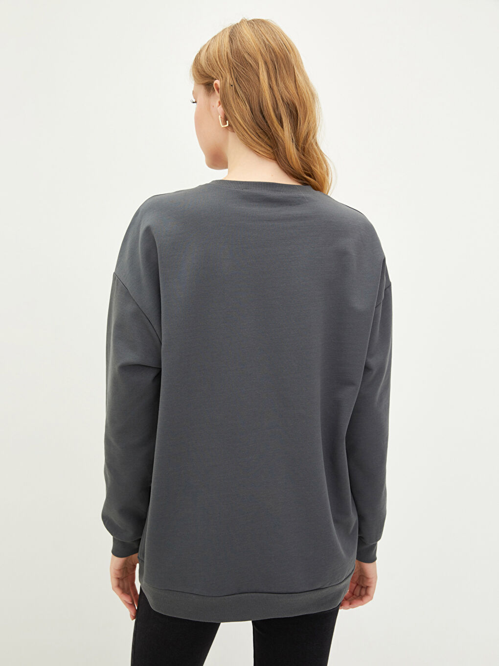 Crew Neck Printed Long Sleeve Women's Sweatshirt-4