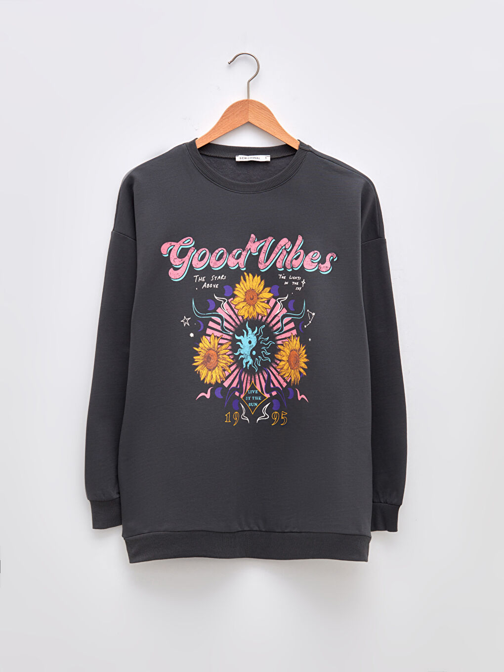 Crew Neck Printed Long Sleeve Women's Sweatshirt-5