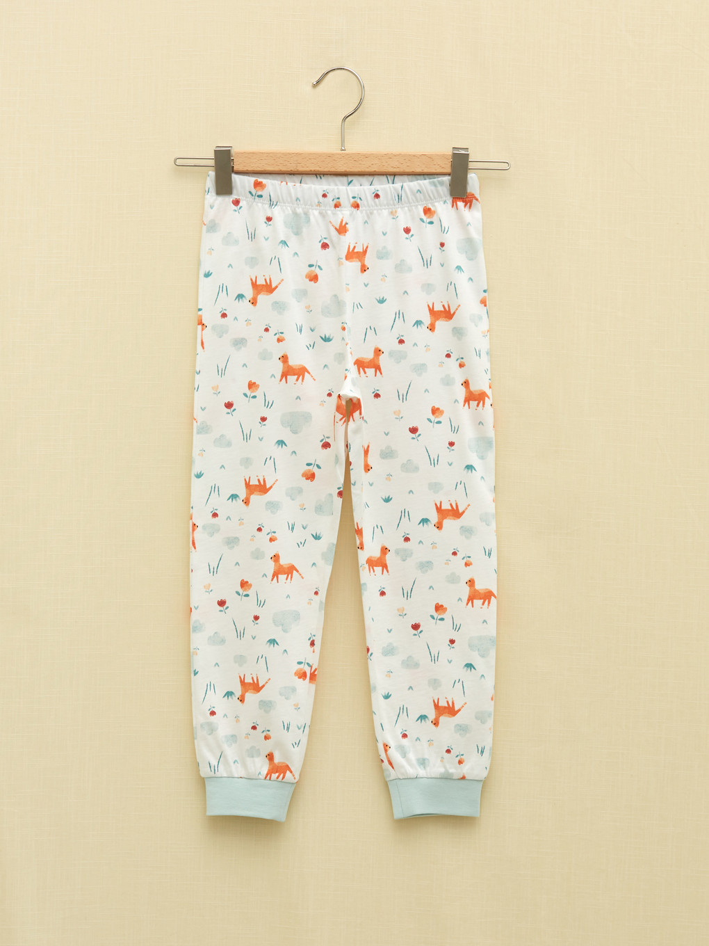 Mavi Bisiklet Yaka Baskılı Uzun Kollu Kız Çocuk Pijama Takımı-2