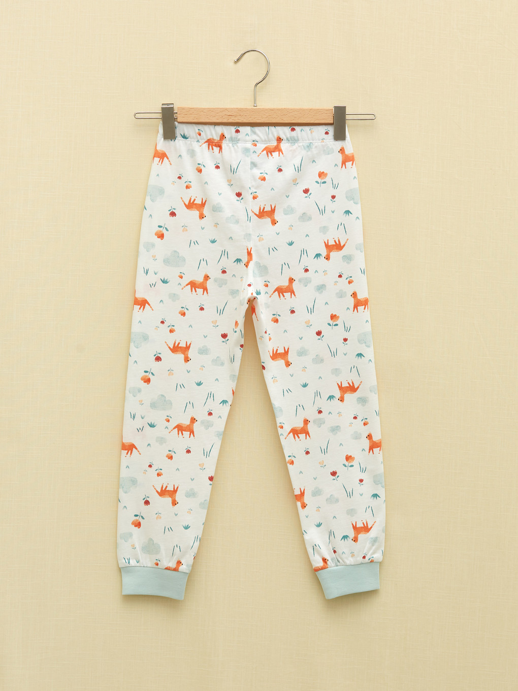 Mavi Bisiklet Yaka Baskılı Uzun Kollu Kız Çocuk Pijama Takımı-4