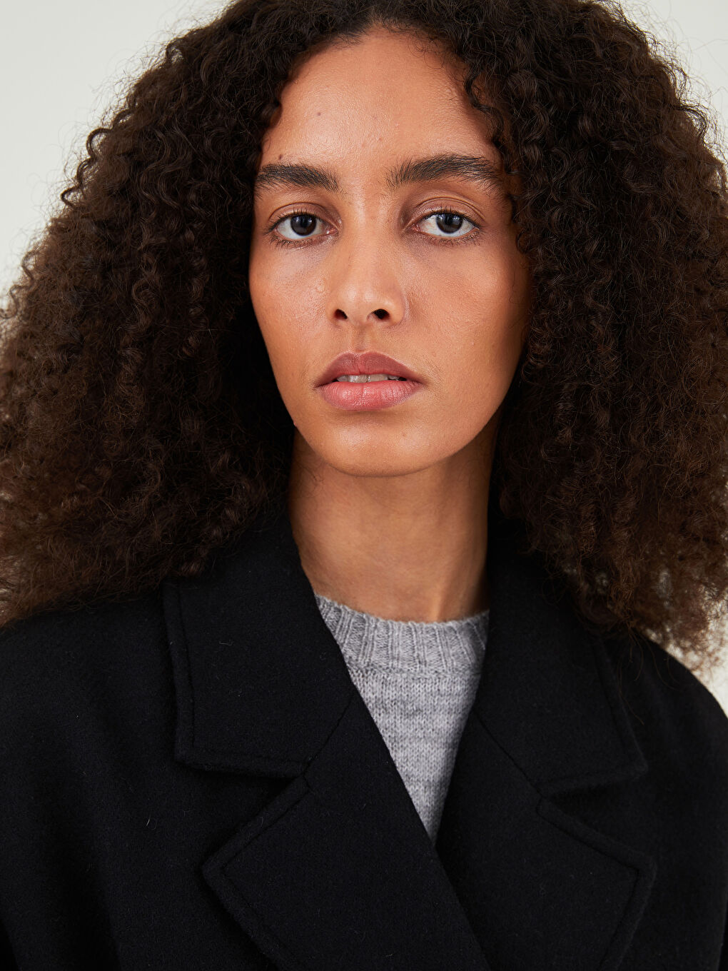 Jacket Collar Plain Oversize Women's Wool Coat-3