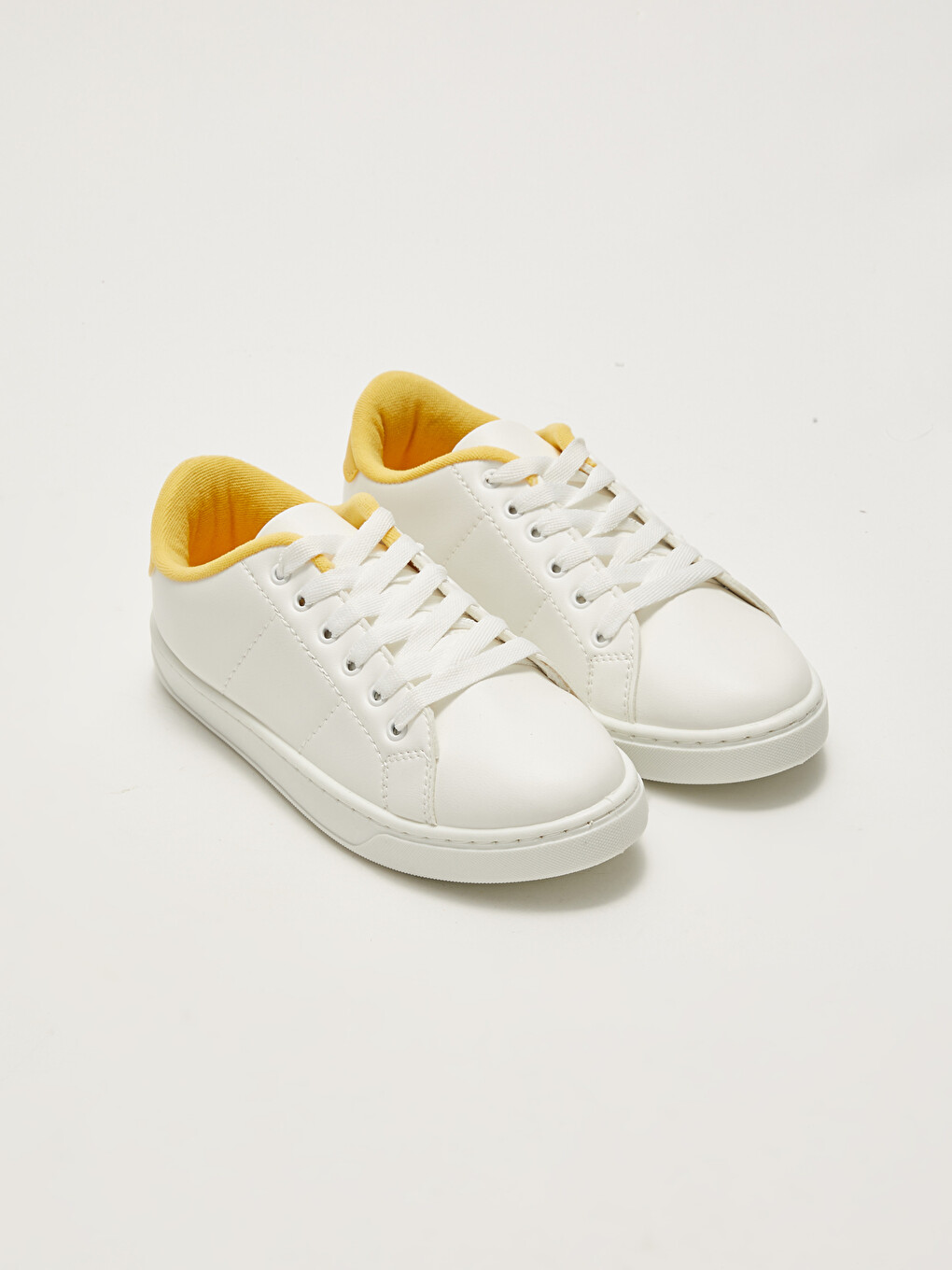 Faux Leather Lace-up Women's Sneakers